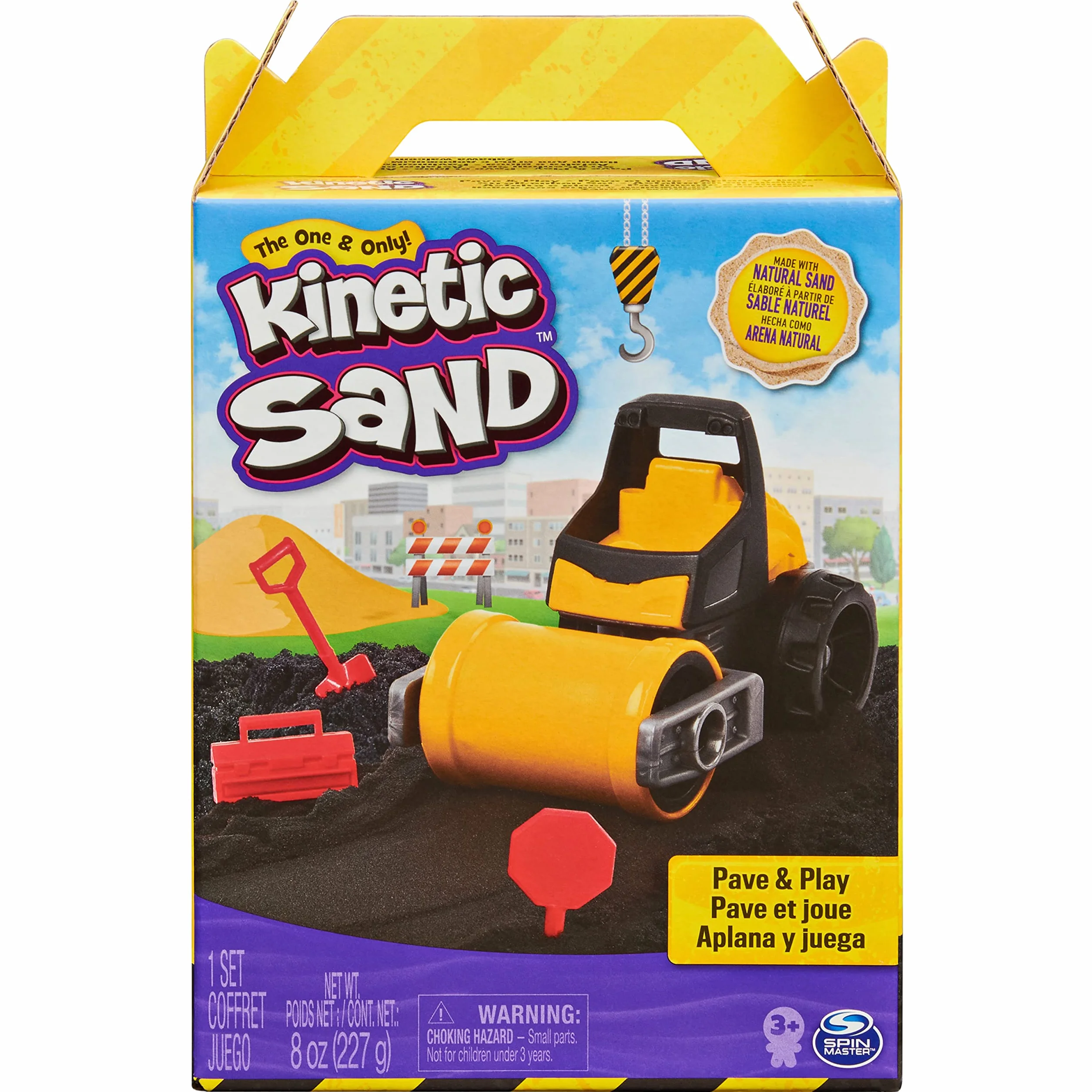 Kinetic Sand, Kop i burz, czarny piasek kinetyczny z pojazdem, dla dzieci od 3 lat