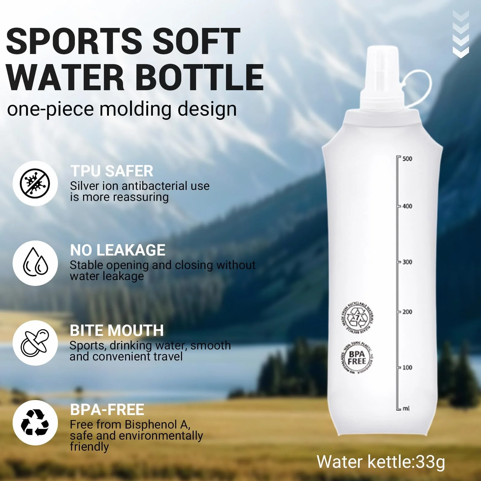 Kamizelka do biegania dla kobiet i mężczyzn, z miękką butelką na napoje 500 ml, kamizelka na napoje z regulowanymi paskami na klatkę piersiową, ultralekka i oddychająca, odblaskowa do biegania