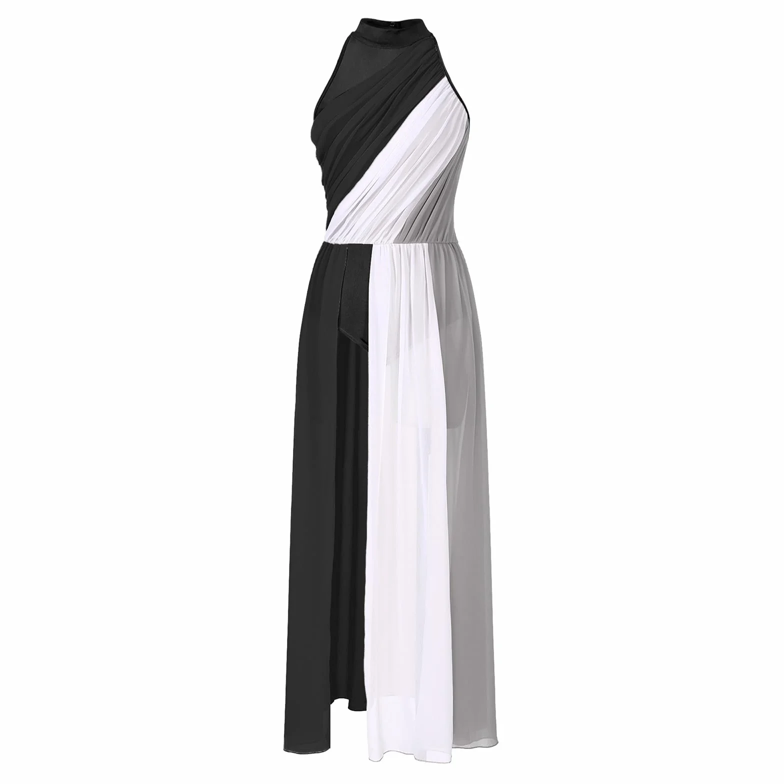 Oyolan Damska Sukienka Taniec Bez rękawów Trykot Sukienka Taniec Współczesny Strój Taniec Salsa Rumba Latin Kostium Taniec XS-XL