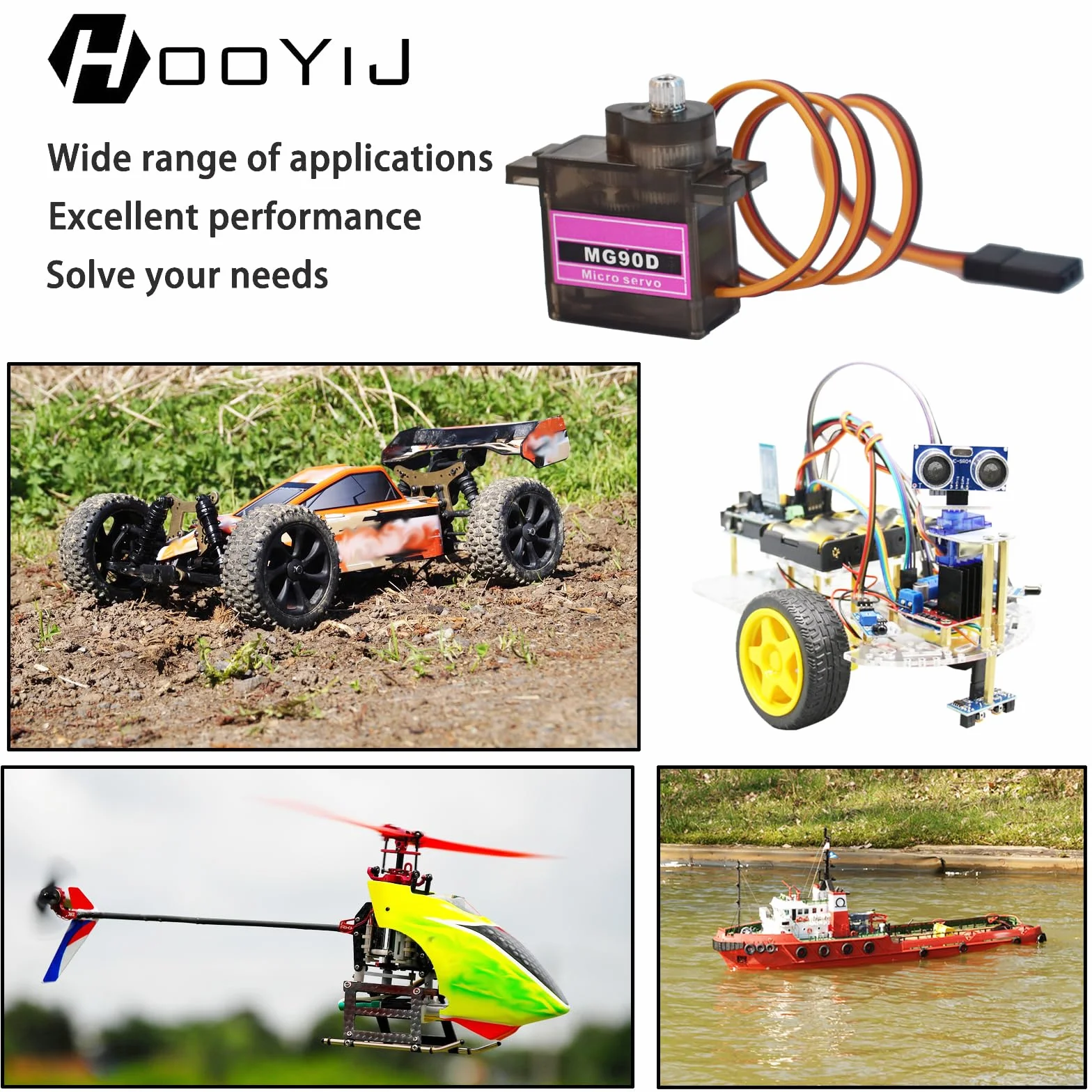 4-pak MG90D mini serwo 9g cyfrowy mikro RC Full Metal Gear 270 stopni SG90 Mini Servo Motor Ulepszony dla Arduino RC Smart Car Robot Arm 450 Samolot Łódź DIY PWM500-2500 (kąt