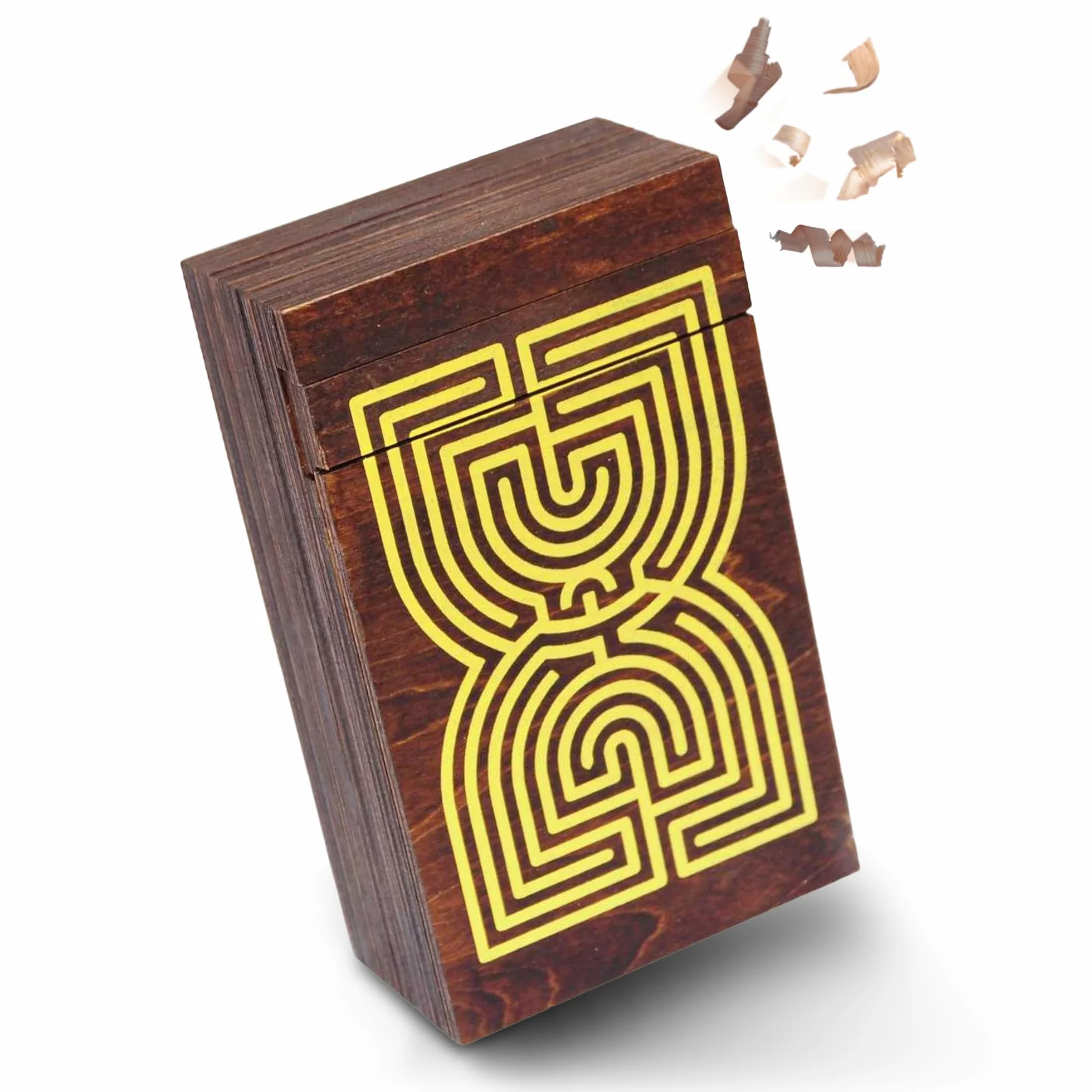 Logica Puzzles Szkatułka Labiryntu Drewniane Pudełko Trudność 5/6 Kolekcja Leonardo da Vinci
