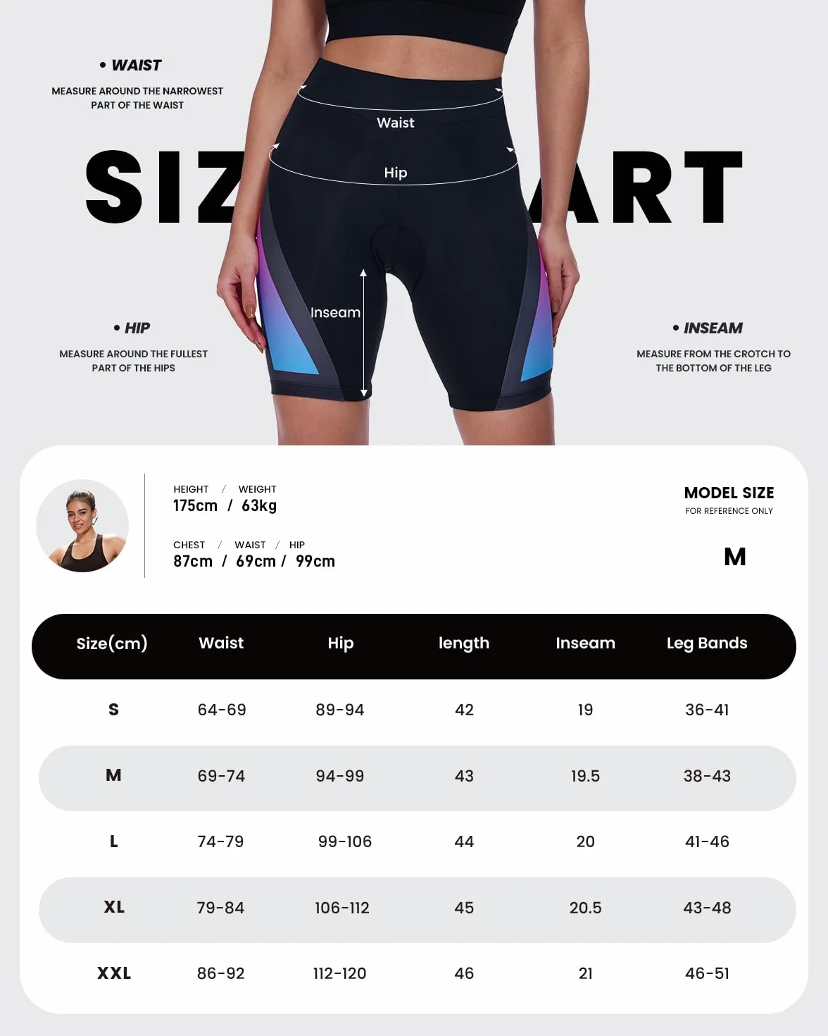 Sportneer Damskie spodenki kolarskie, wyściełane, szybkoschnące, elastyczne, z wyściółką do siedzenia 4D, damskie krótkie spodenki sportowe z szerszą i gęstszą wyściółką