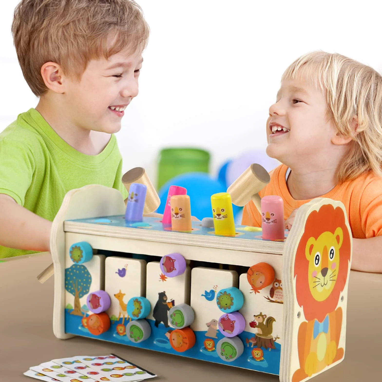 Montessori zabawka dla dzieci od 1 roku życia, zabawka motoryczna 4 w 1, zabawka motoryczna dla dzieci od 1 roku życia, z ksylofonem, labirynt, drewniana zabawka dla niemowląt, prezent dla dziewczynek