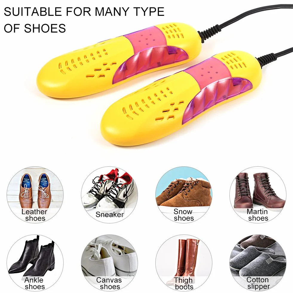 Fydun Portable Dry Shoe & Boot Dryer & Warmer Voilet Light Heater Podgrzewacz do butów Suszarka do butów Odświeżacz powietrza Osuszacz Plastikowa obudowa Wtyczka EU
