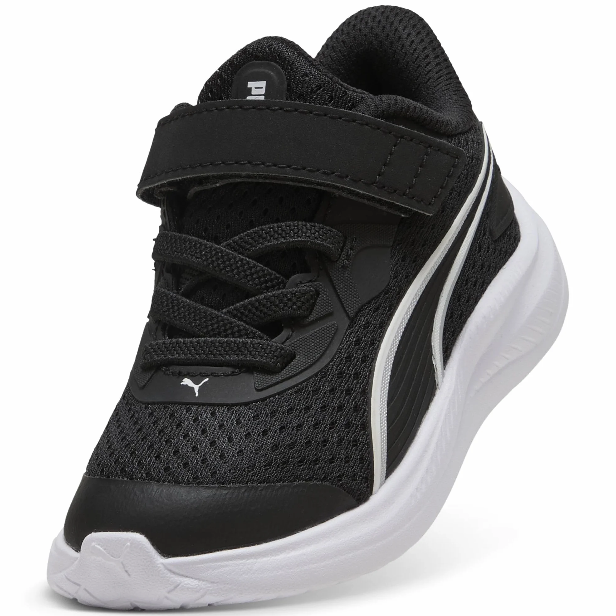 PUMA Unisex Baby Skyrocket 2 AC+ INF trampki, czarno-białe srebro, 4,5 UK dziecko, Puma Czarny PUMA Biały PUMA Srebrny, 4.5 UK