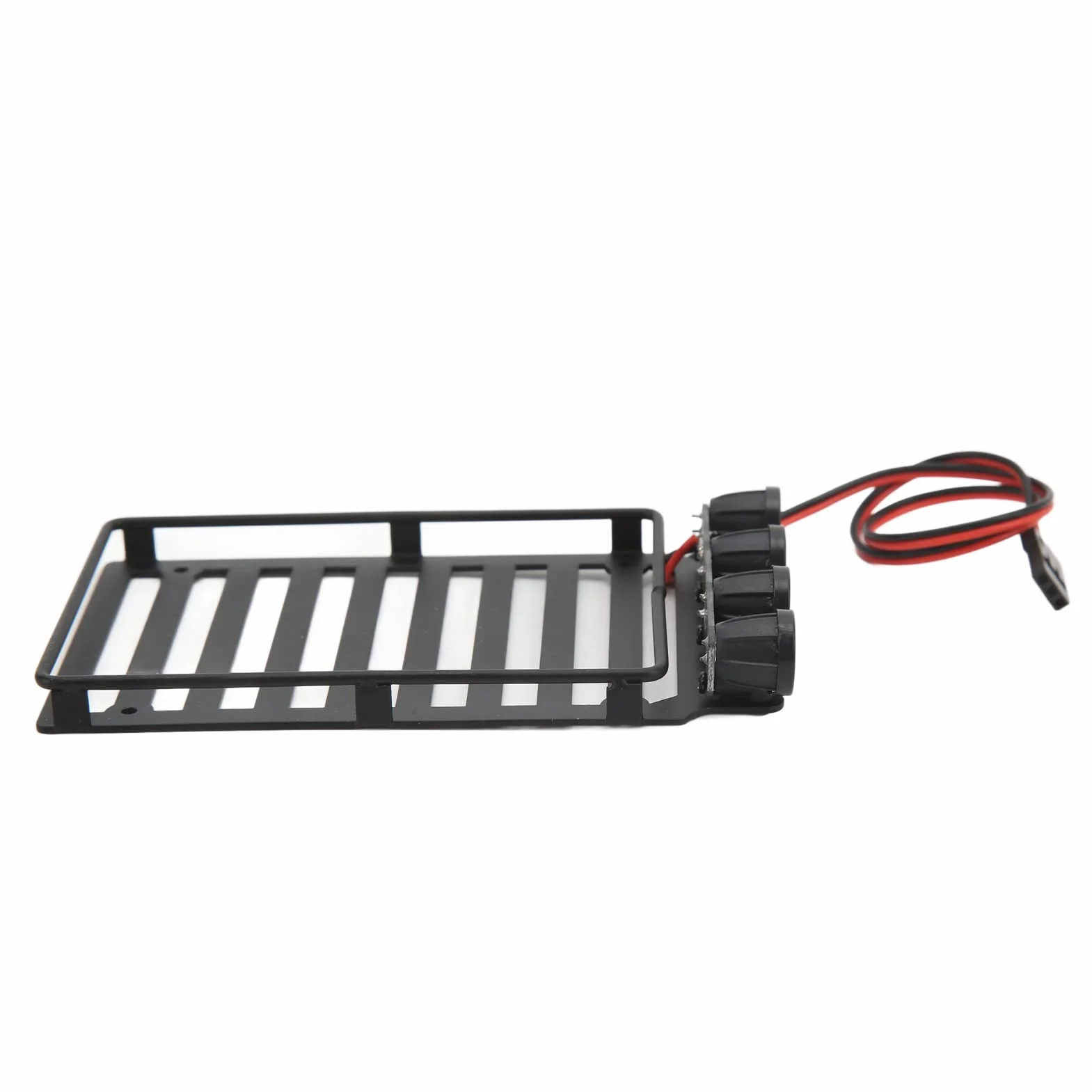 Dilwe Bagażnik Dachowy RC, ze światłem LED do Gąsienicy Axial SCX24 1 24 RC, Trwały Plastikowy materiał żelazny, łatwa Instalacja Akcesorium do Symulacji (Okrągła Lampa)