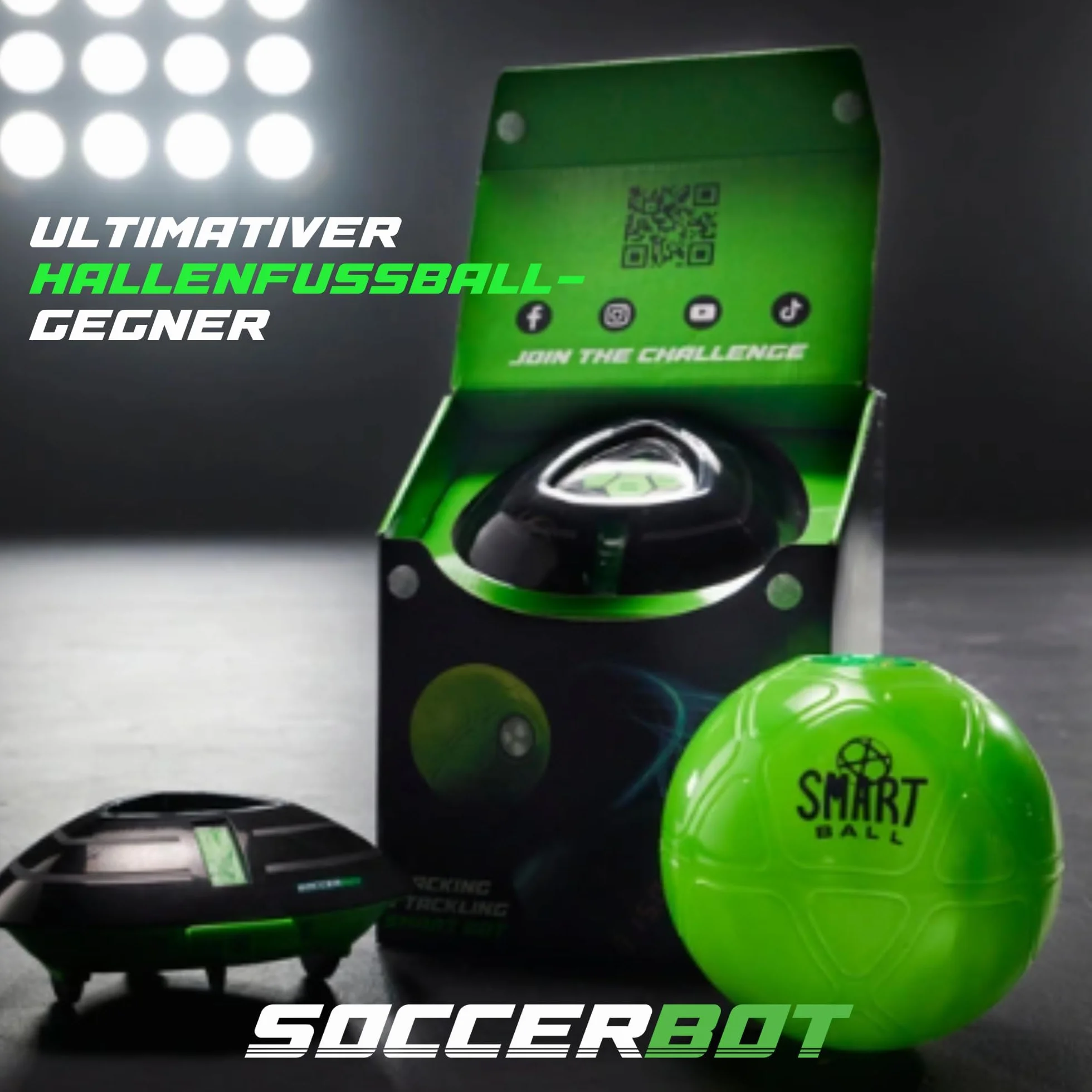 Smart Ball 1001CB Soccer Bot Indoor Football Trainer, czarny, jeden rozmiar