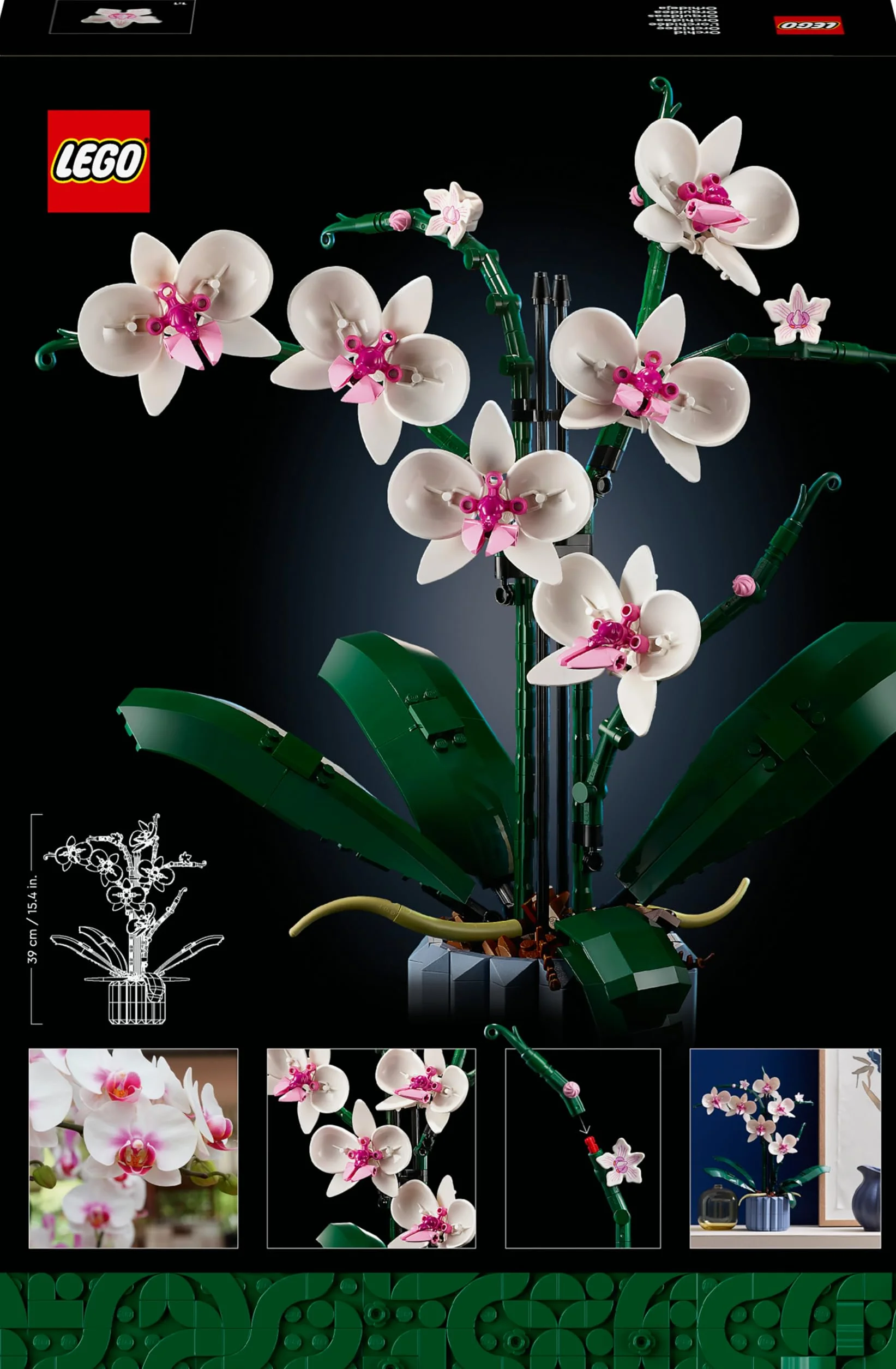 LEGO Icons Botanicals Orchidea Sztuczna Roślina, Zestaw z Kwiatami dla Kobiet, Dekoracja do Domu dla Dorosłych, Kolekcja Botaniczna, Pomysł na prezent, 10311