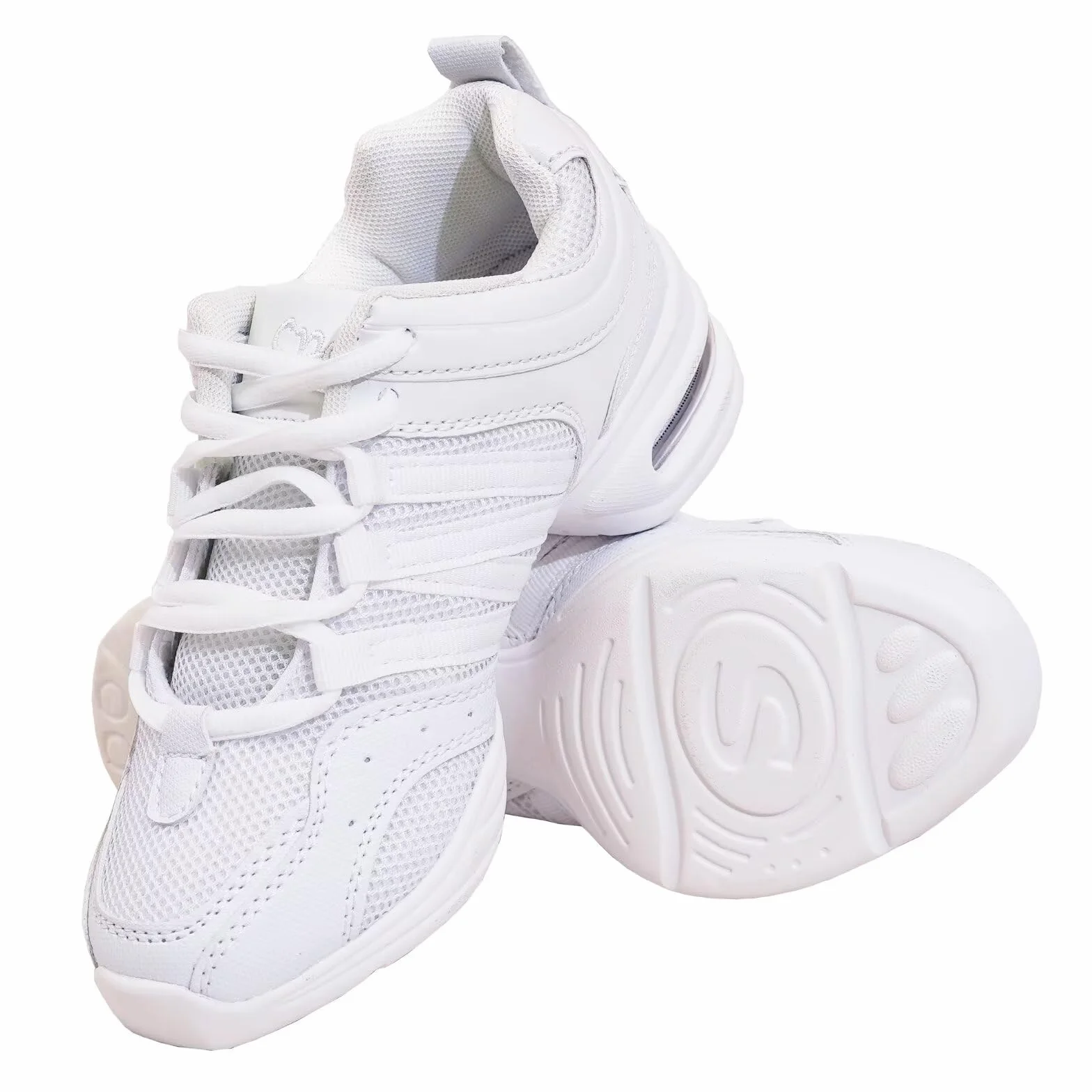Jazz Sneaker, damskie czarne sznurowane buty do tańca z rozciętą podeszwą