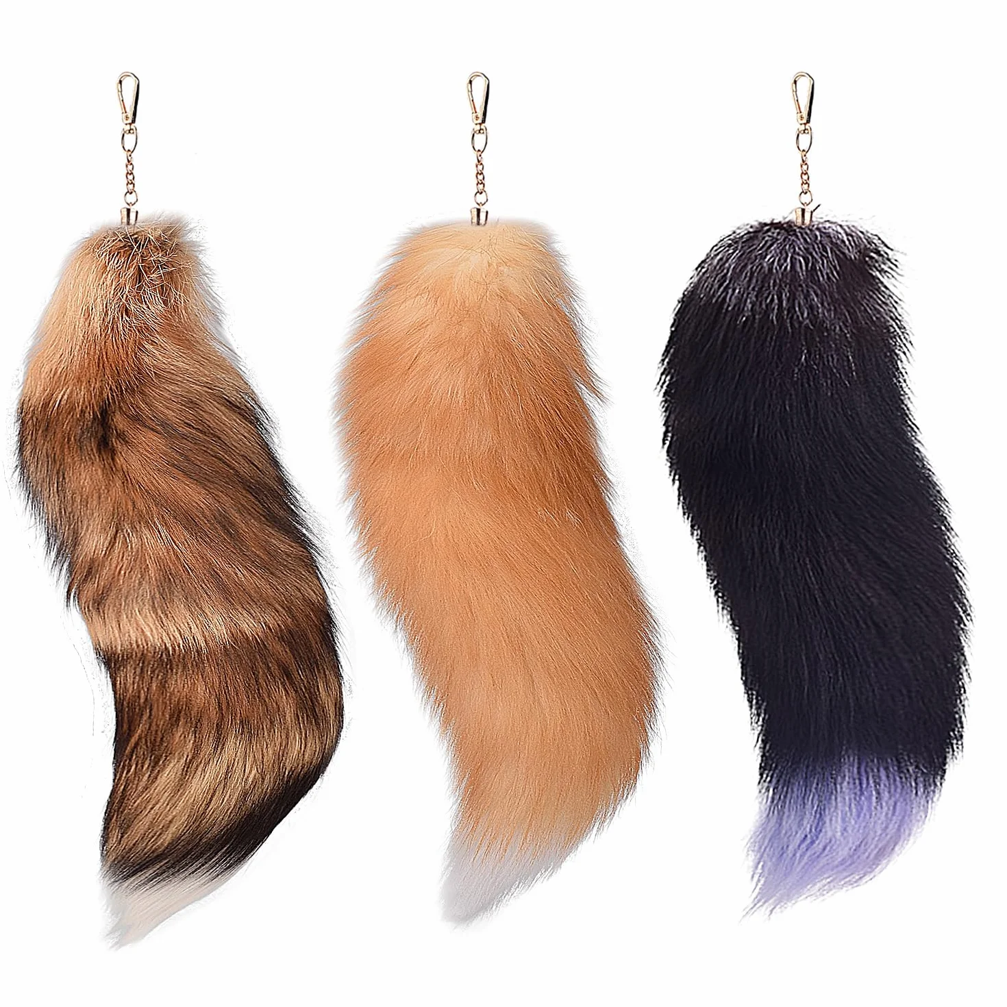 Fox Tail 16 cali Therian lisi ogon Furry Black, 7, Einheitsgröße