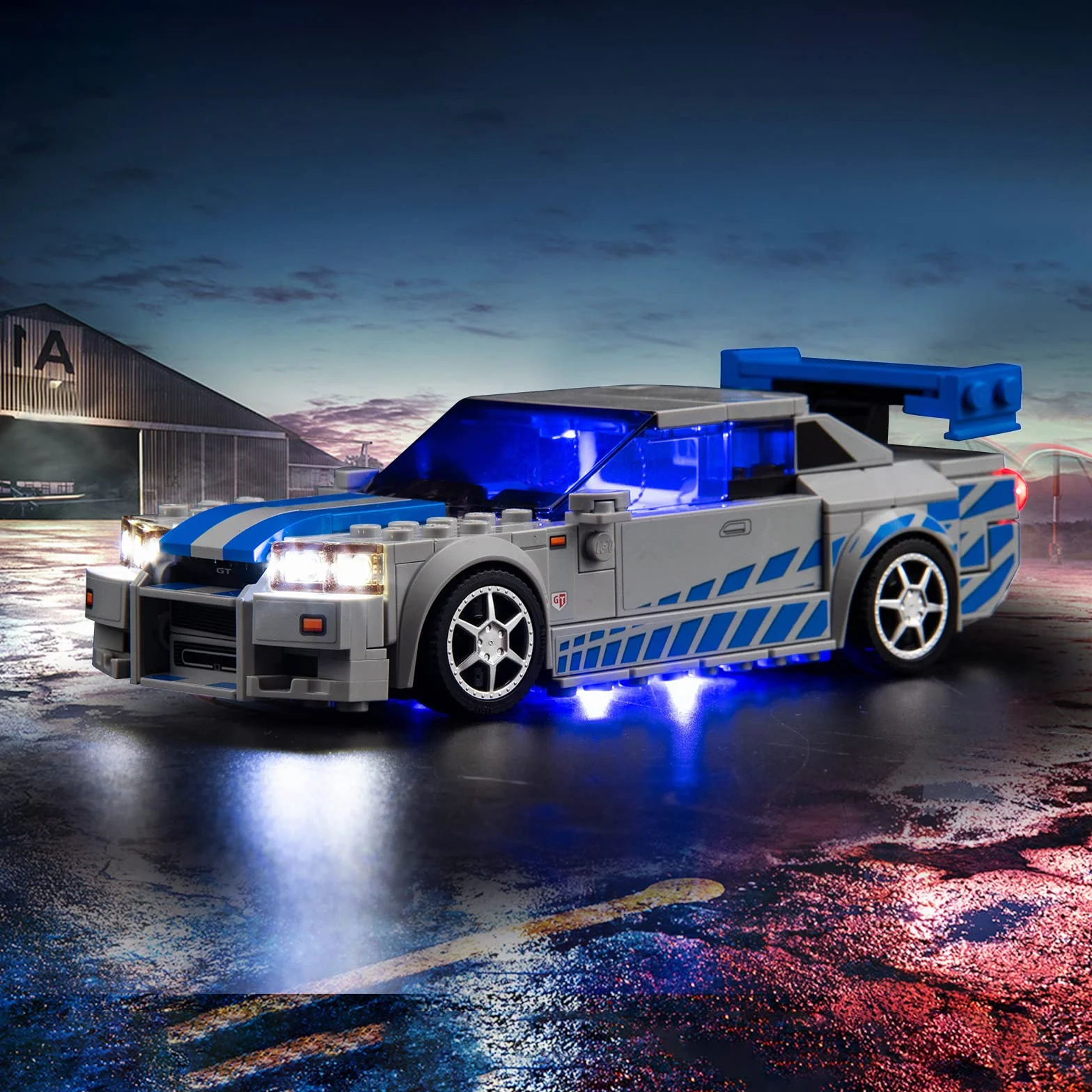 Zestaw oświetlenia do Lego 76917 Speed Champions Nissan Skyline GT-R (brak modelu Lego), zestaw oświetlenia LED kompatybilny z Lego Nissan Skyline GT-R, kreatywne lampki zabawkowe