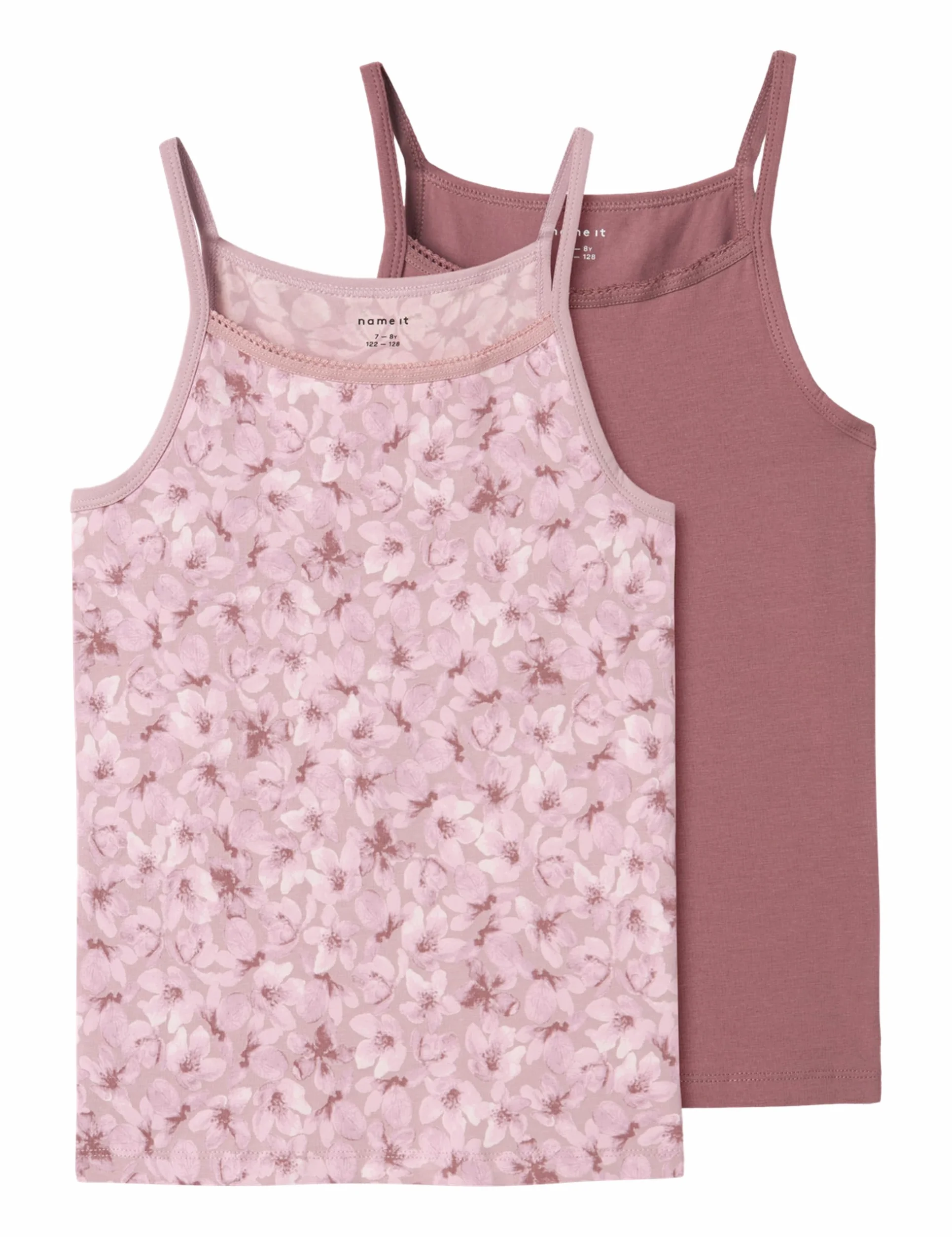 NAME IT Podkoszulek Dziewczynki Nkfstrap Top 2p fiołkowy kwiat Noos