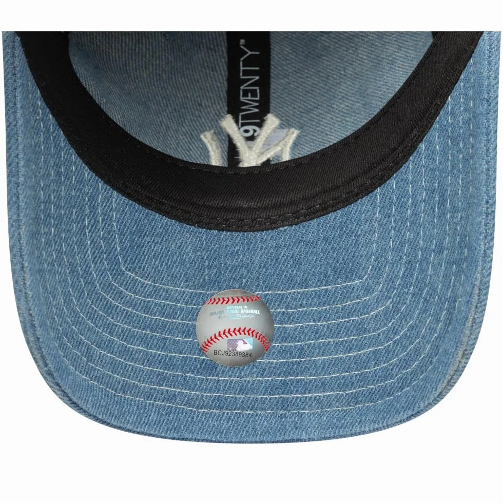 New Era Czapka 9Twenty Yankees DenimEra Kobiety/Mężczyźni/Strapback - curved brim cap baseball MLB Metalowa sprzączka, Z daszkiem, daszkiem