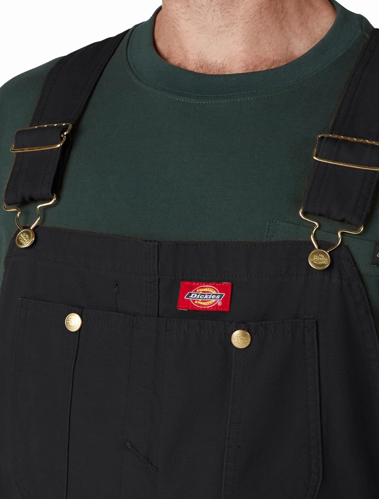 Dickies Męskie klasyczne kombinezony na szelkach, Płukany czarny, 26