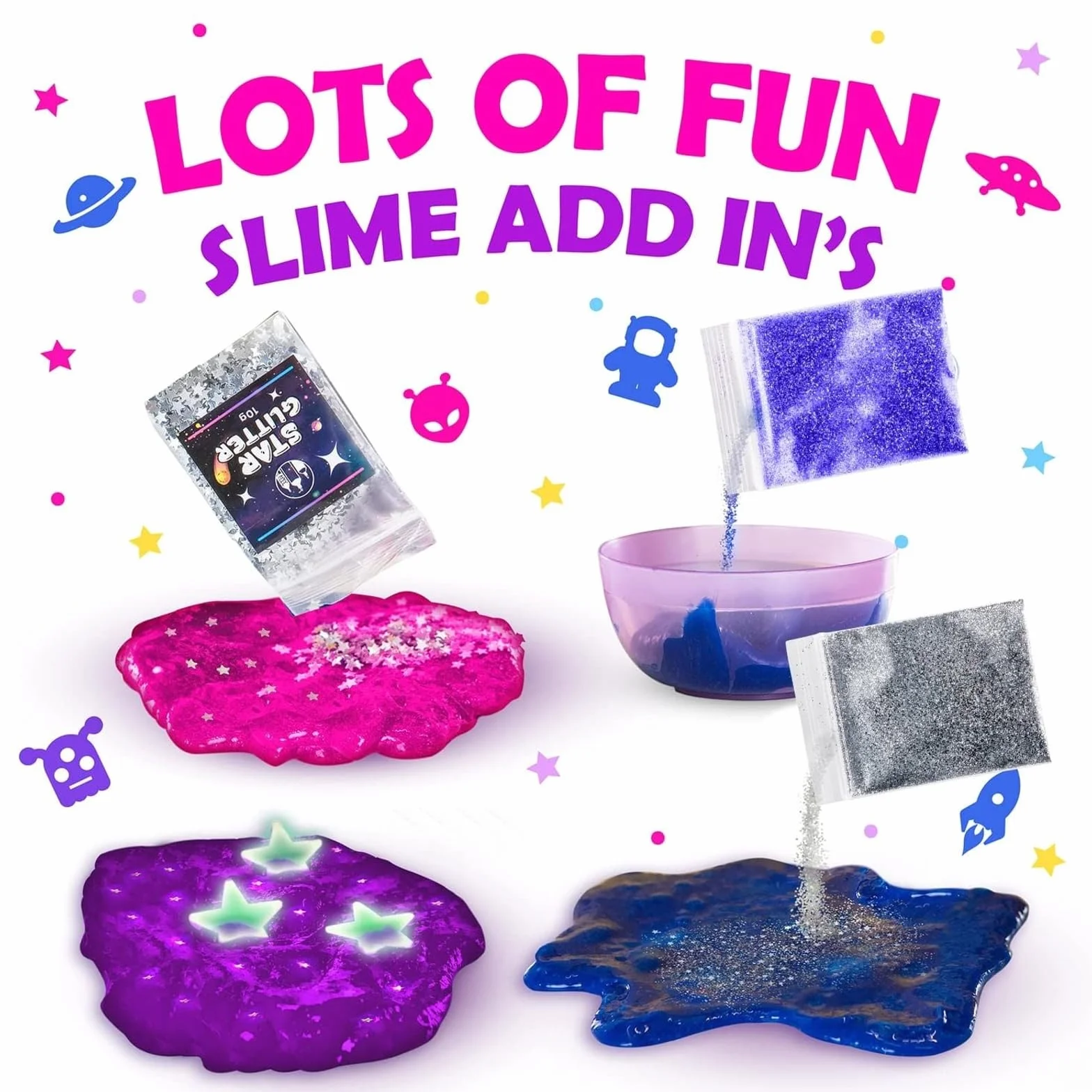 Original Stationery Zestaw Mini GalaxySlime do tworzenia Glitter Slime & Galactic Slime Kit dla dziewczynek w wieku 10-12 lat