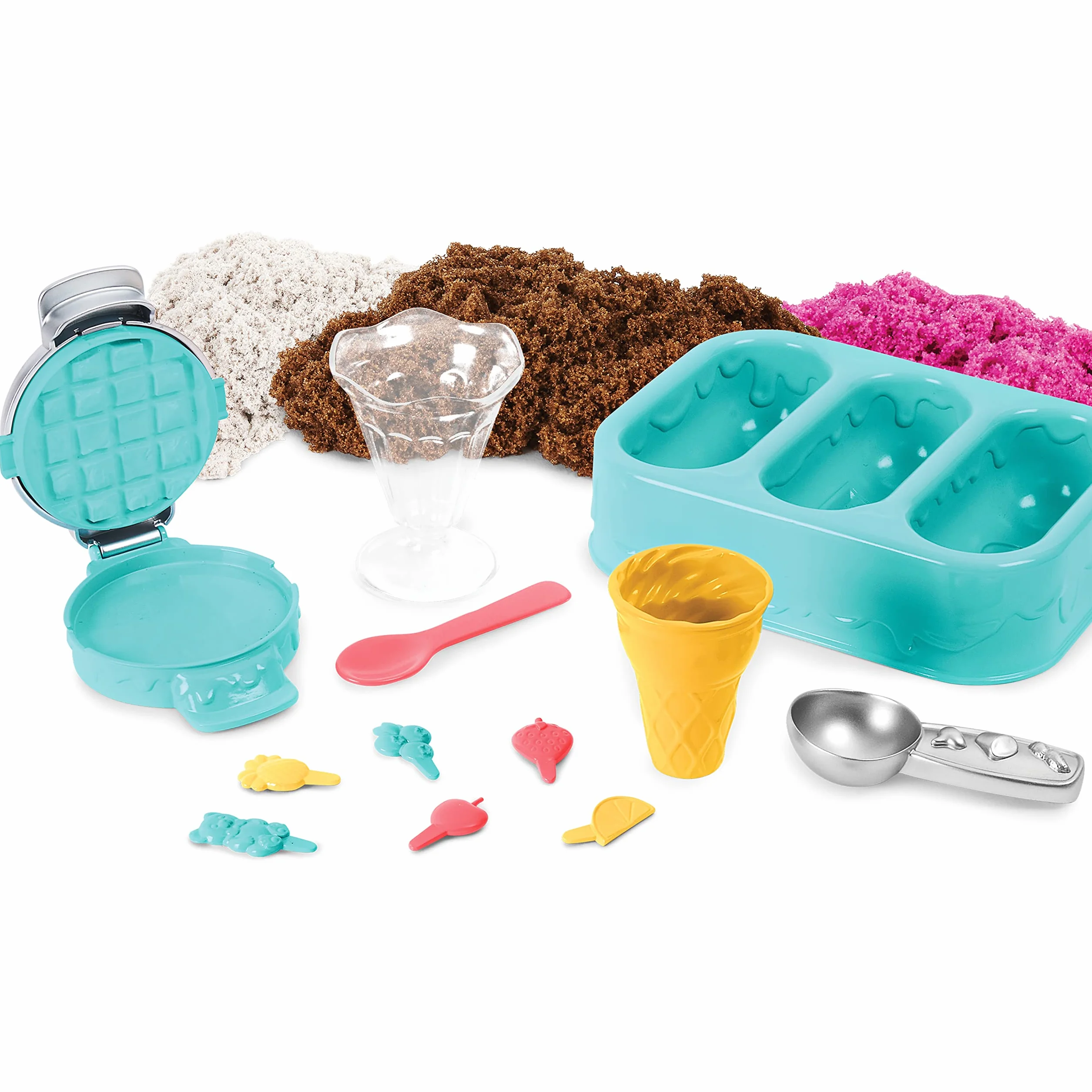 Kinetic Sand - Lodowe specjały, zestaw 3 kolorów pachnącego piasku kinetycznego z akcesoriami
