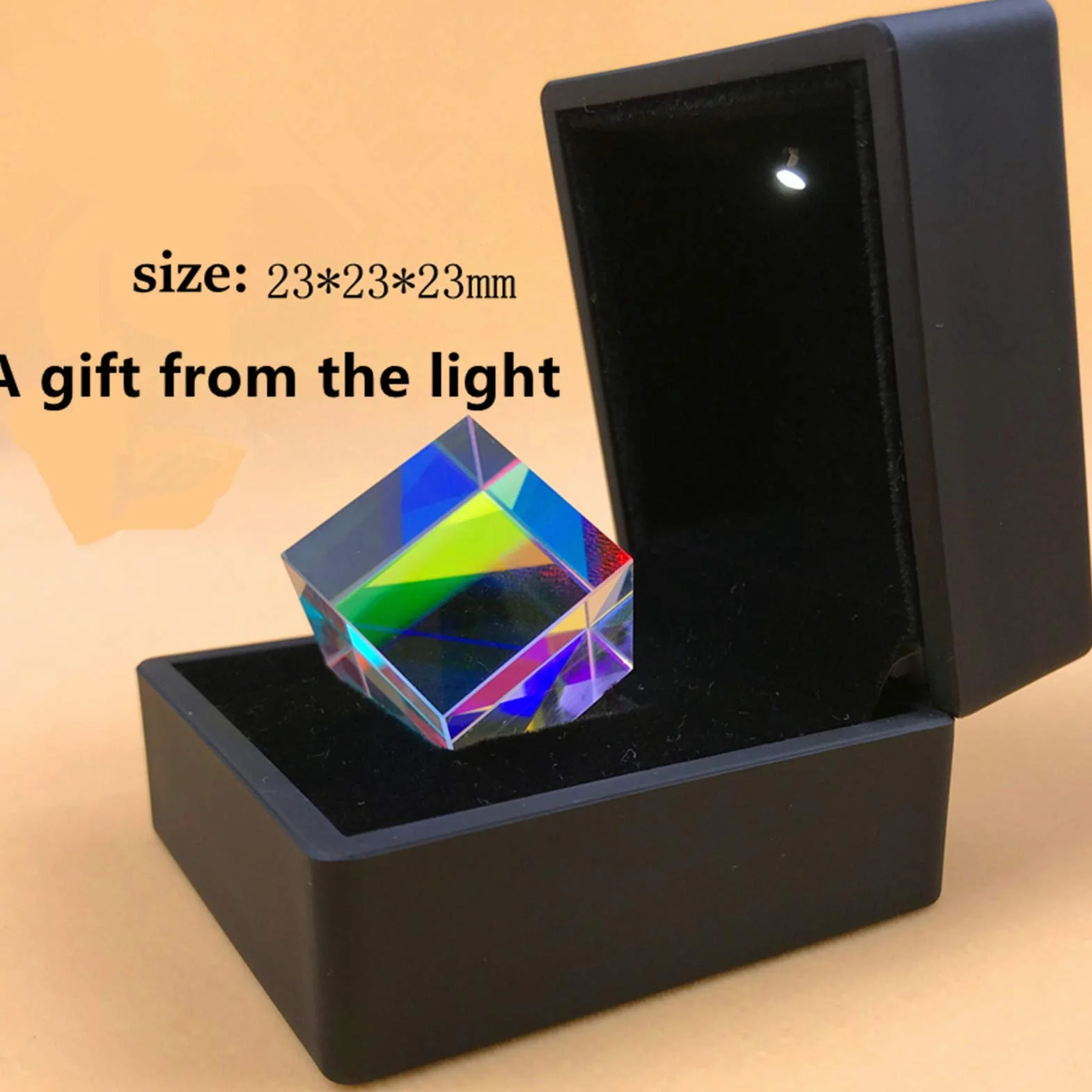 XIAOTENG 2,3 cm kostka pryzmat ze szkła optycznego, pryzmat dichroiczny RGB, eksperyment optyczny, popularna nauka dla dzieci, do nauki i dekorowania kreatywnych prezentów, z pudełkiem do przechowywania