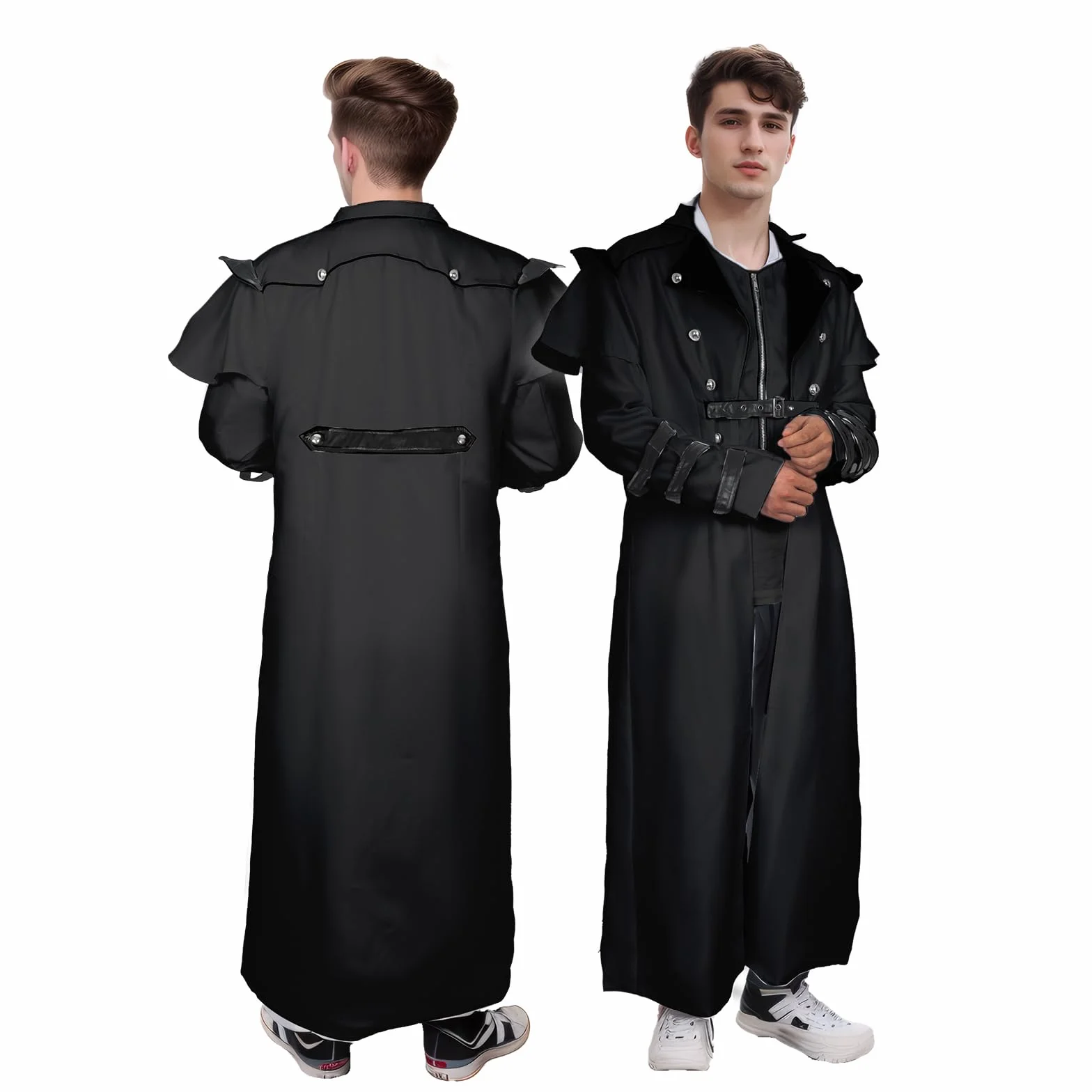 Męska odzież renesansowa w stylu retro, średniowieczna, steampunk, gotycki frak, płaszcz na podwórko, kostium Cosplay, mundur dla mężczyzn na Halloween, karnawał