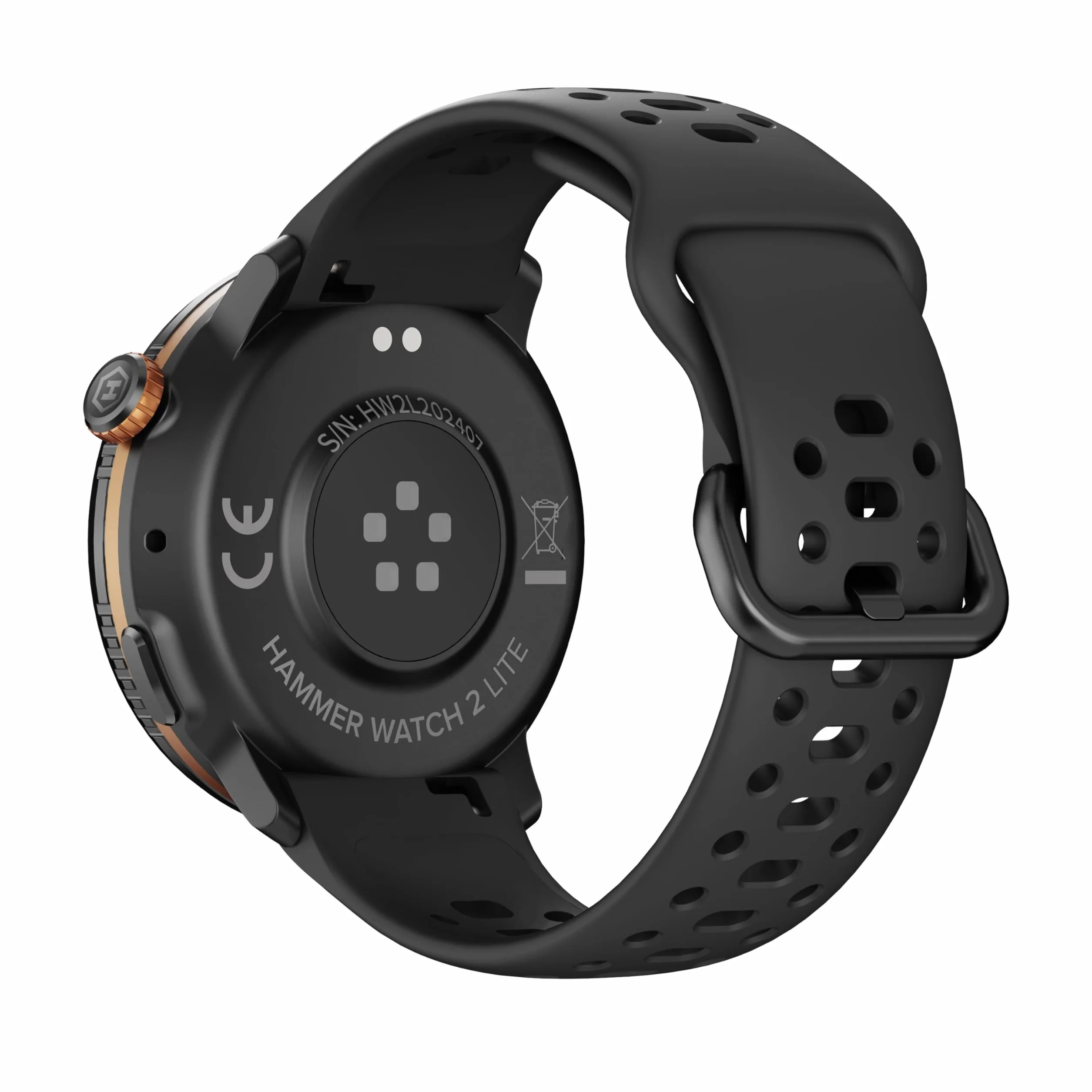 Hammer Smartwatch 2 Lite, wyświetlacz AMOLED 1,43 cala, funkcja Always-on-Display, bateria 370 mAh do 15 dni na jednym ładowaniu, wodoodporność 3 ATM, Bluetooth i przycisk SOS.