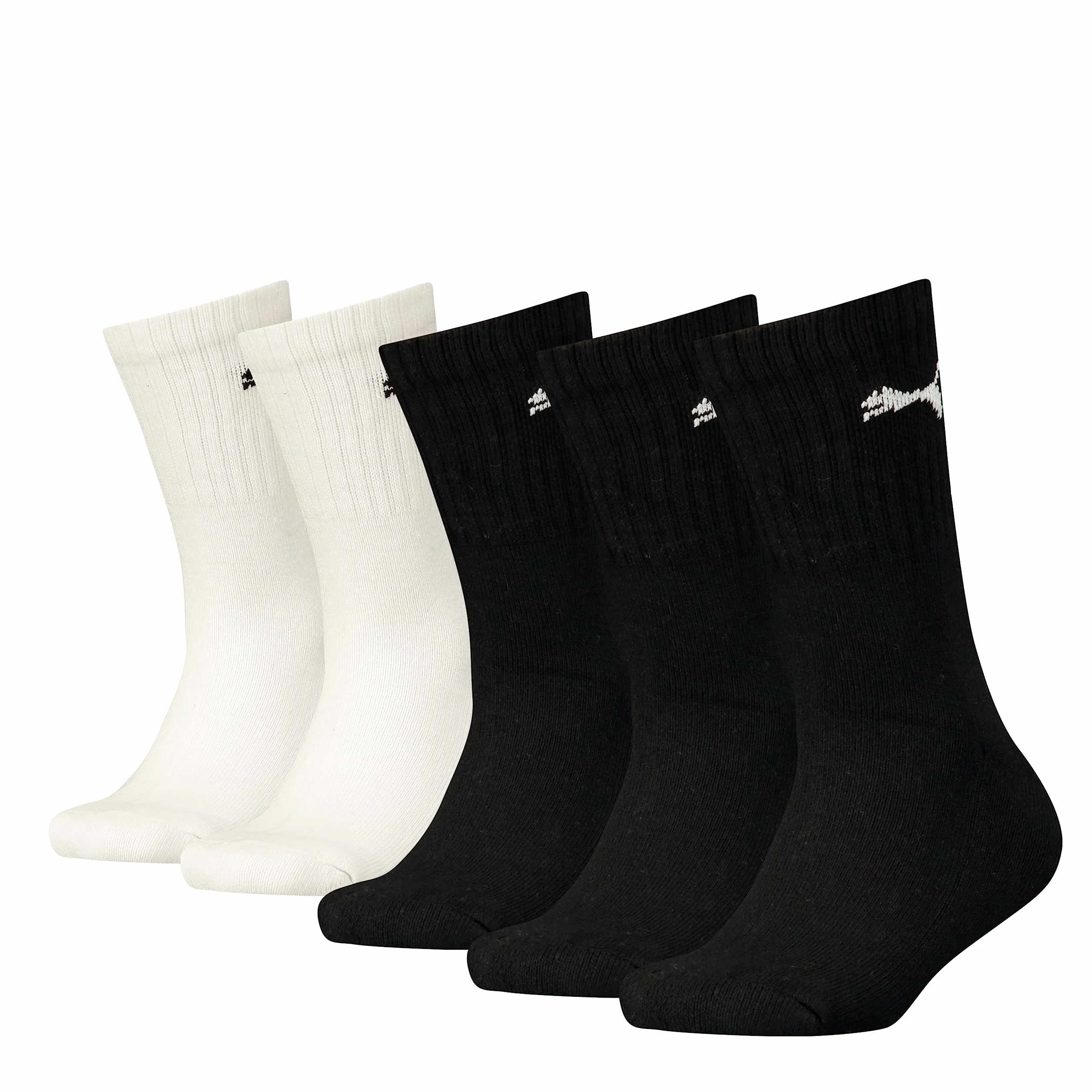 PUMA Unisex dziecięce skarpety Crew (5 sztuk), czarny/biały, 31-34