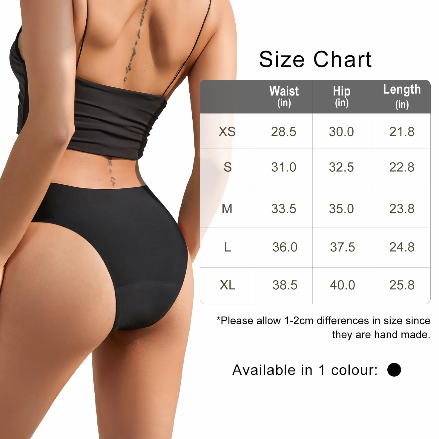 SHARICCA Okresowe spodnie bikini dla kobiet, spodnie do bikini, czarne majtki bikini, szczelne, miesiączkowe, bielizna okresowa