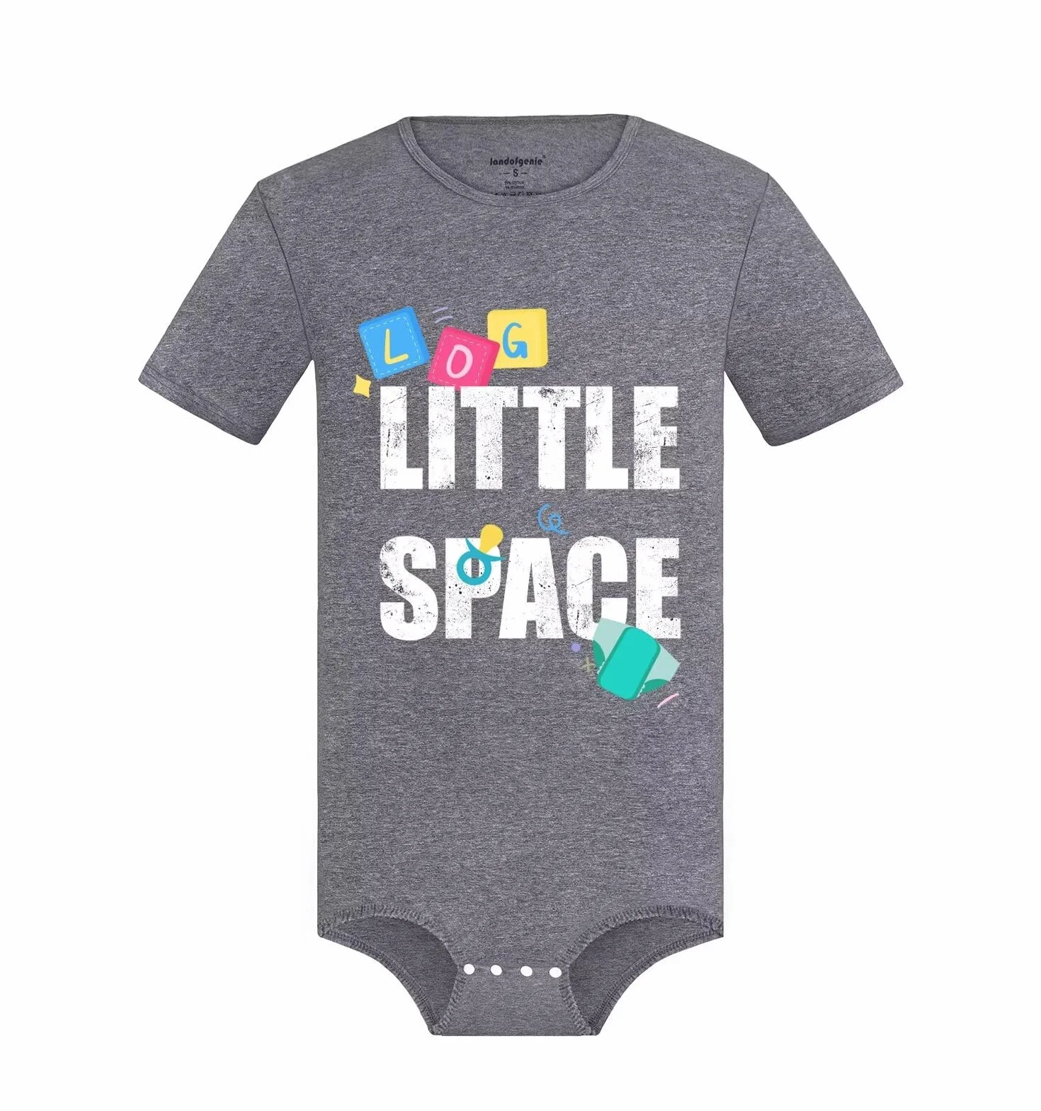 Landofgenie Mężczyźni Krótki Rękaw Onesie Pidżama Bodysuit One Piece Rompers Dolna Koszula Krocza Pidżama Niebieski Little Space