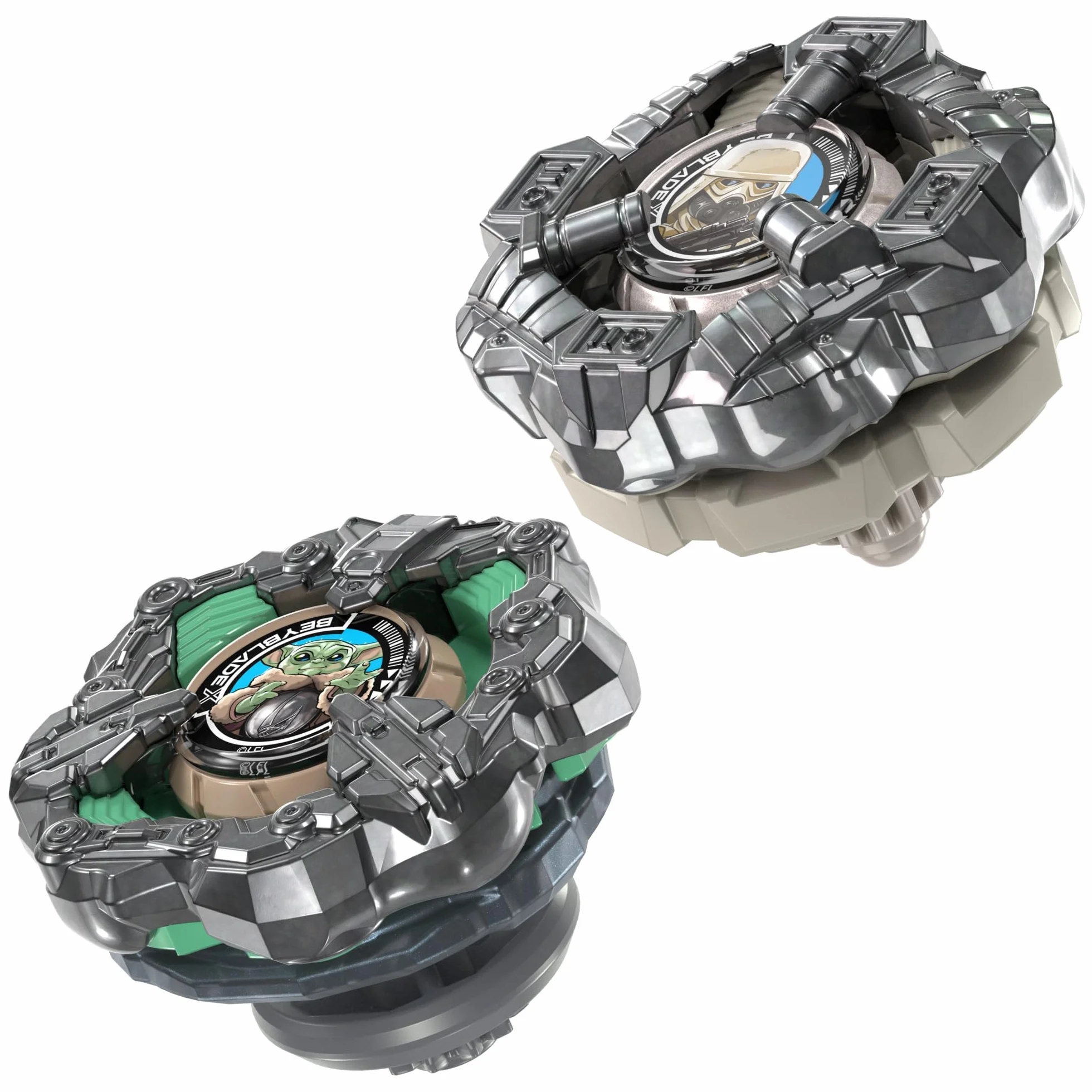Beyblade X/Gwiezdne wojny Collab Grogu kontra Snowtrooper, 2 zabawkowe bączki Takara Tomy, 2 wyrzutnie, zabawki z Gwiezdnych wojen, wiek: od 8 lat