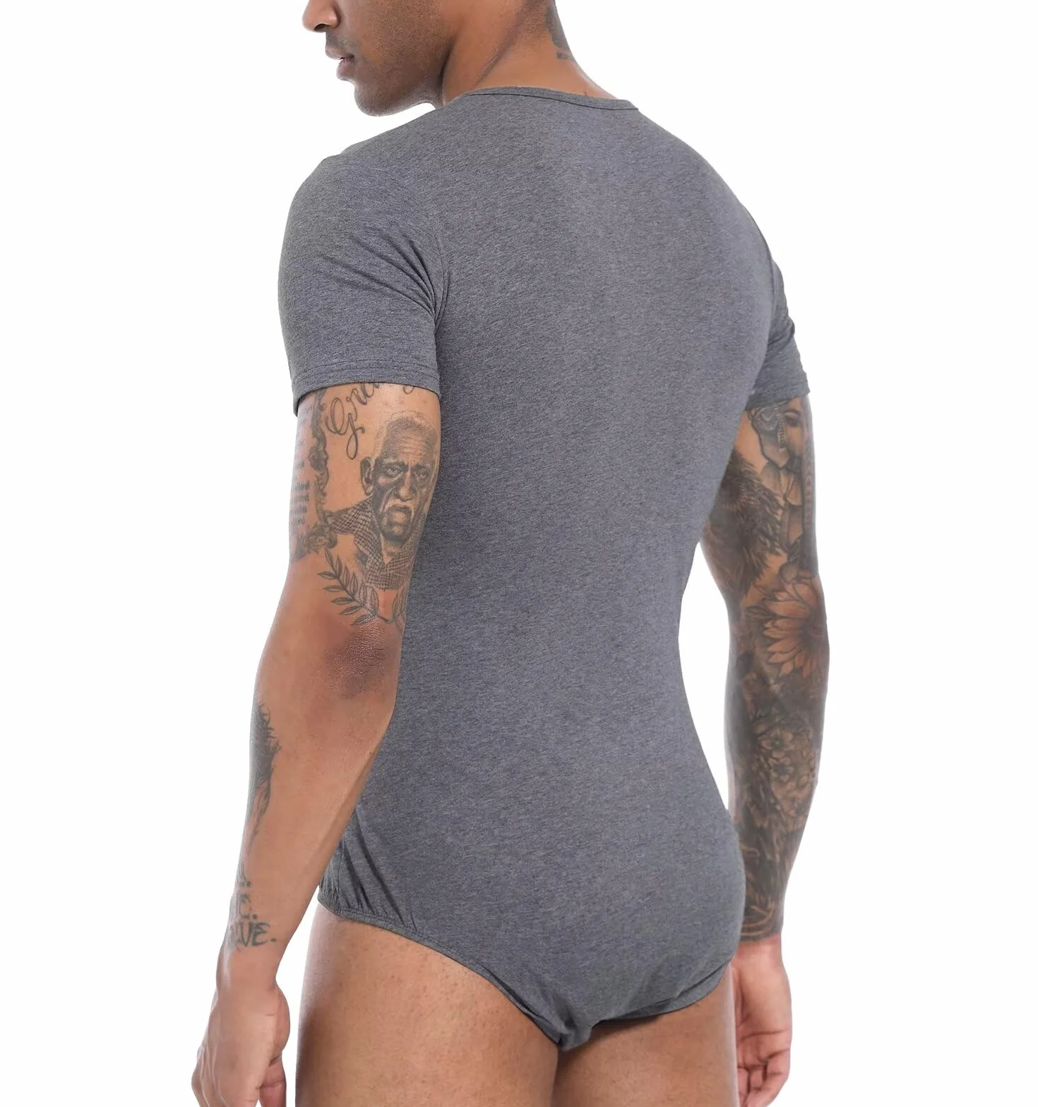 Landofgenie Mężczyźni Krótki Rękaw Onesie Pidżama Bodysuit One Piece Rompers Dolna Koszula Krocza Pidżama Niebieski Little Space