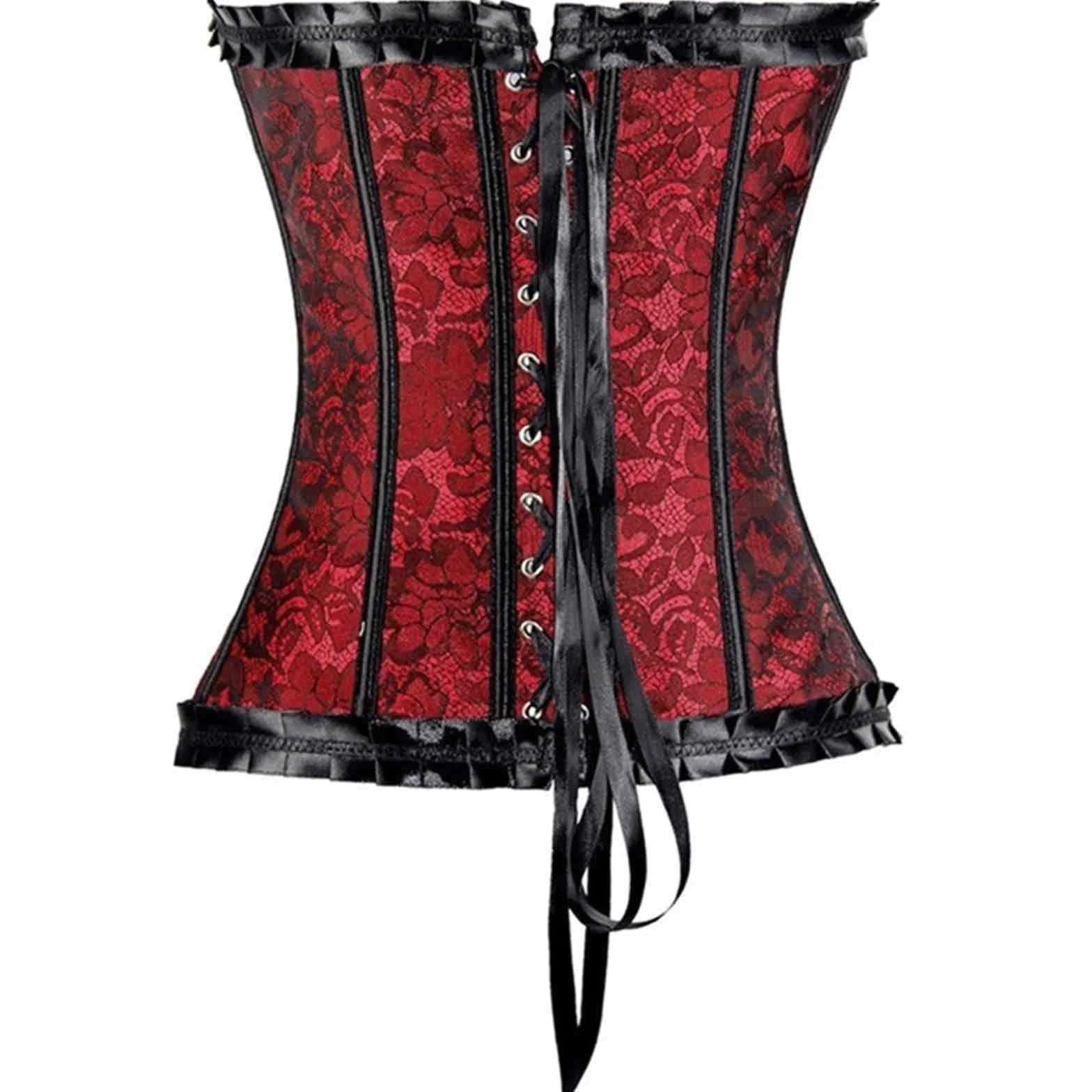 Gorset Top Body Damskie Średniowieczne Eleganckie Overbust Gorset Top Push Up Plastikowy Kość Halloween Pas Gorset Steampunk Stringi Gorsety Pirat Gotycki Konfiguracja Bielizna modelująca