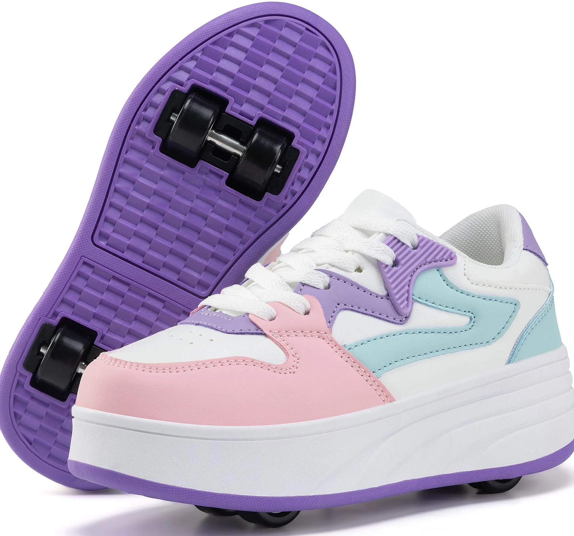 Buty do jazdy na rolkach dla dzieci, chłopców, dziewcząt, trampki, z odpinanymi kółkami, buty sportowe