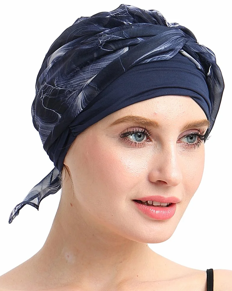 FocusCare chemo turban nakrycie głowy dla kobiet po chemioterapii chorych na raka, Flying Leather, jeden rozmiar