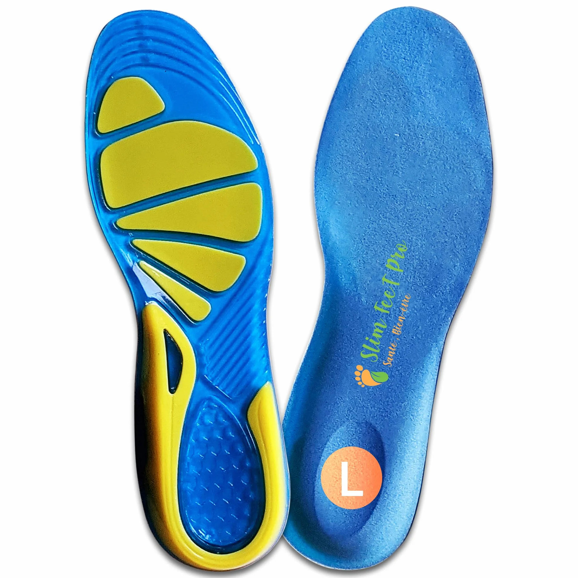 Żelowe wkładki do butów antywstrząsowe, unisex, rozmiar L – sport, trekking, chodzenie, buty ochronne | Antypoślizgowe, antyzapachowe, dla stóp wrażliwych, płaskich i z haluksami