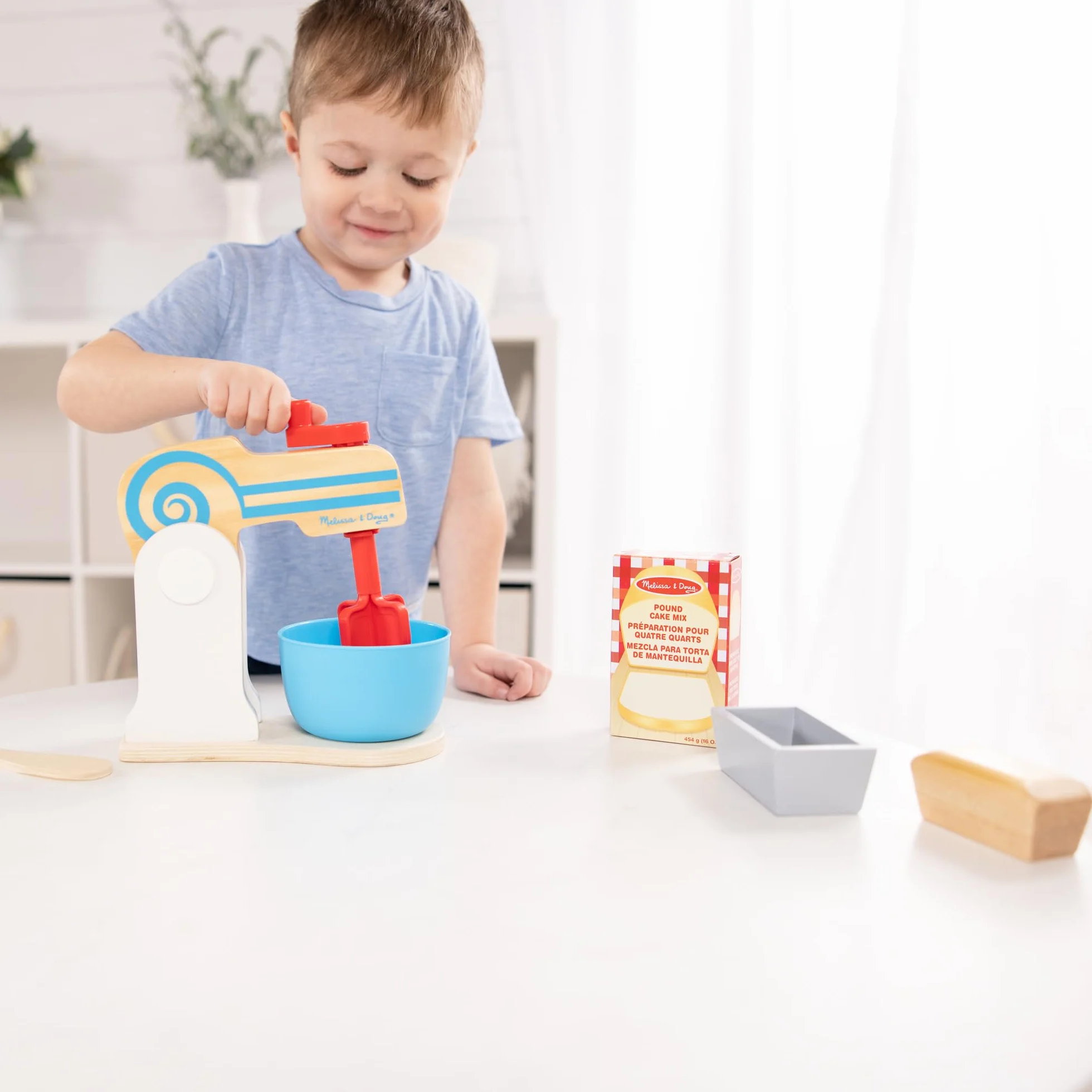 Melissa & Doug Drewniany Zestaw Mikserów do robienia ciasta 3+ Udawanie Zabawy Zabawka do odgrywania Ról