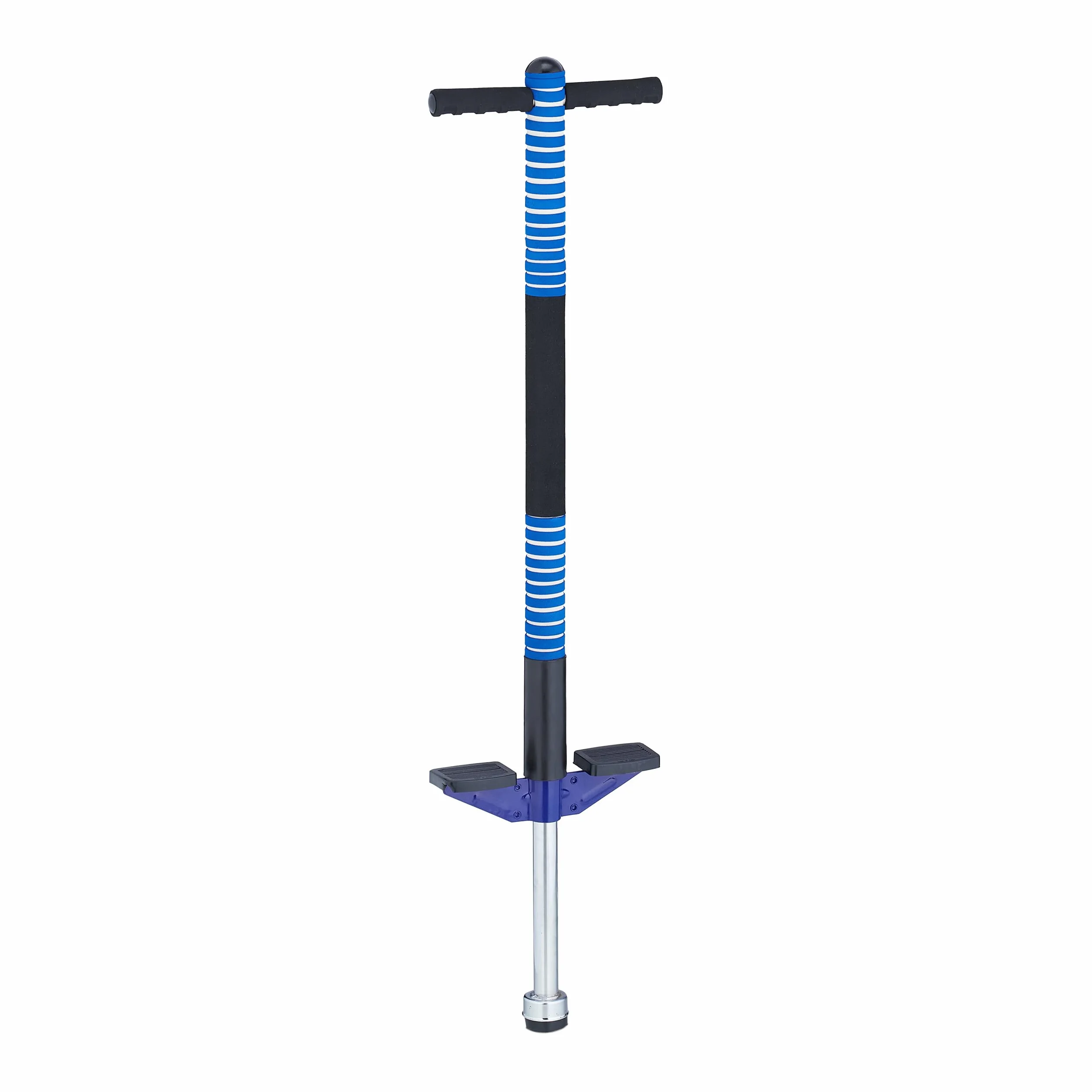 Relaxdays Kij pogo, dla dzieci, skakanka do 35 kg, wyściełana, do użytku na zewnątrz, antypoślizgowa, stal nierdzewna, niebieska