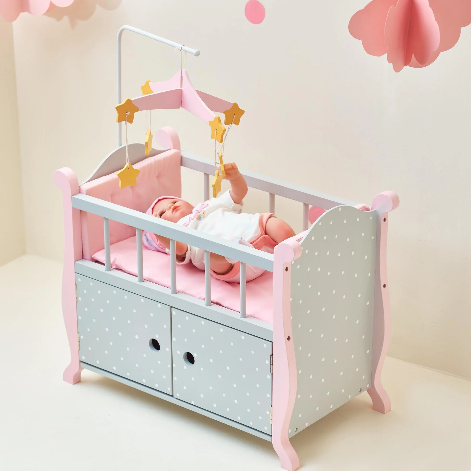 Olivia's Little World Drewniane ?ó?eczko i Schowek dla Lalek 45 cm