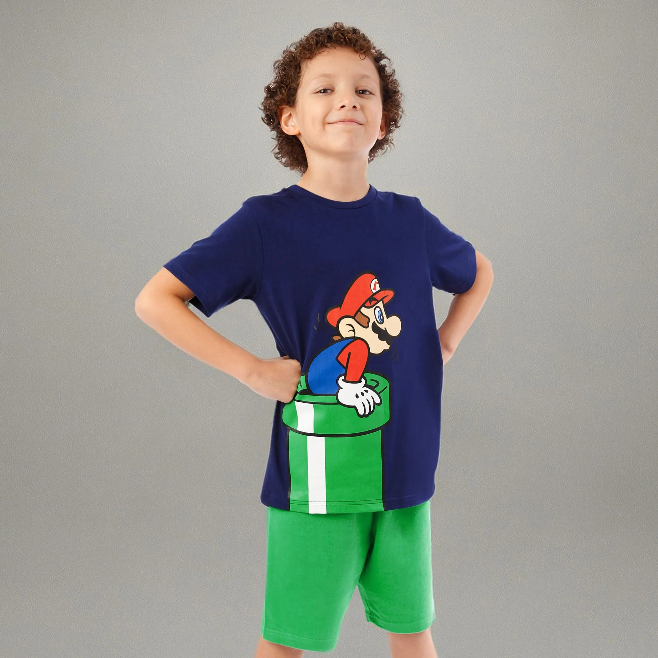 SUPER MARIO BROS Chłopcy Zestaw Koszulki i Spodenek