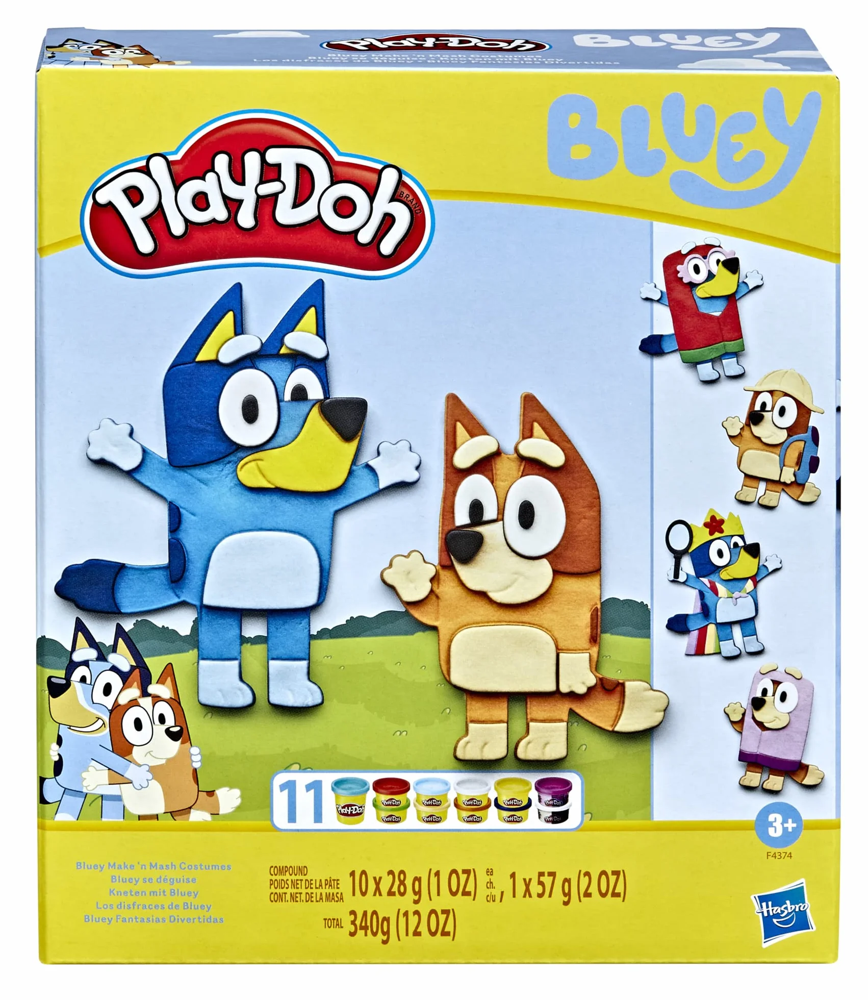 Zestaw do zabawy Play-Doh Przebrania Blue dla dzieci w wieku od 3 lat, 11 tub ciastoliny, produkt nietoksyczny
