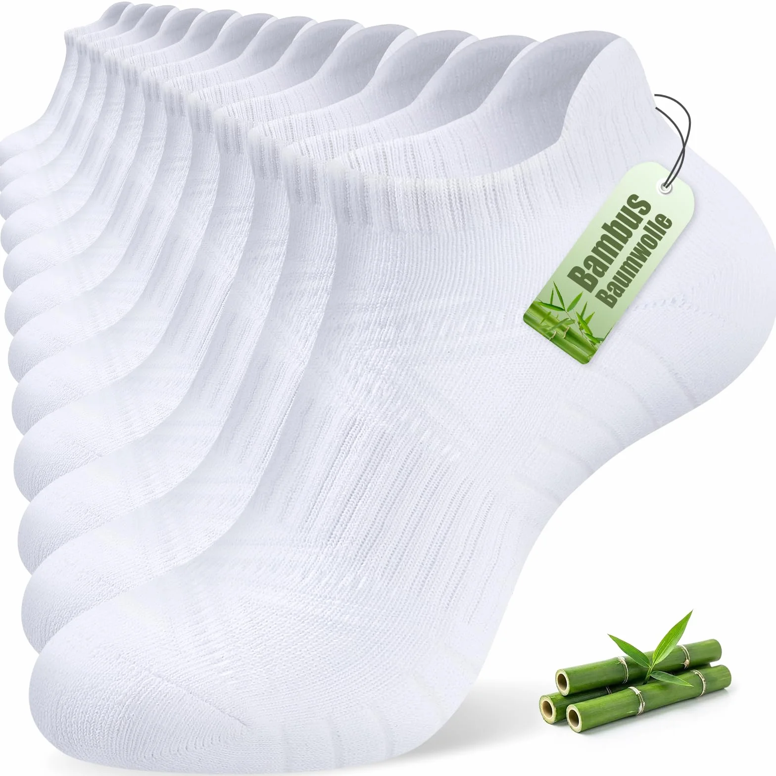 SockWaddles Skarpety Sneaker Damskie i Męskie z Bambusa i Bawełny, 6 Par Oddychające Skarpety Sportowe do Biegania, Krótkie Amortyzowane Skarpety, Stopki