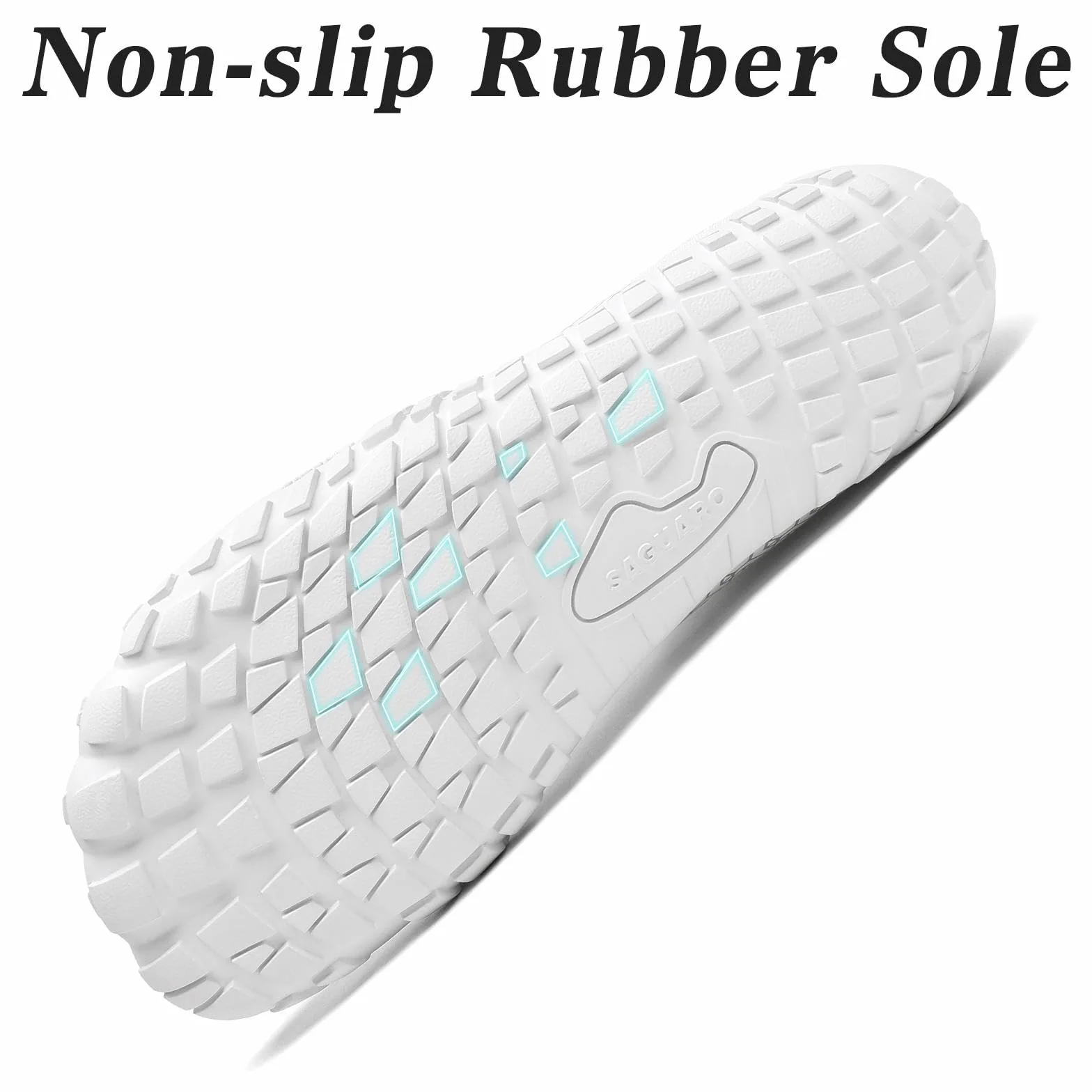 SAGUARO Buty do biegania w terenie, uniseks, szybkoschnące, buty do sportów wodnych, rozmiar 3-16, białe, 40 EU
