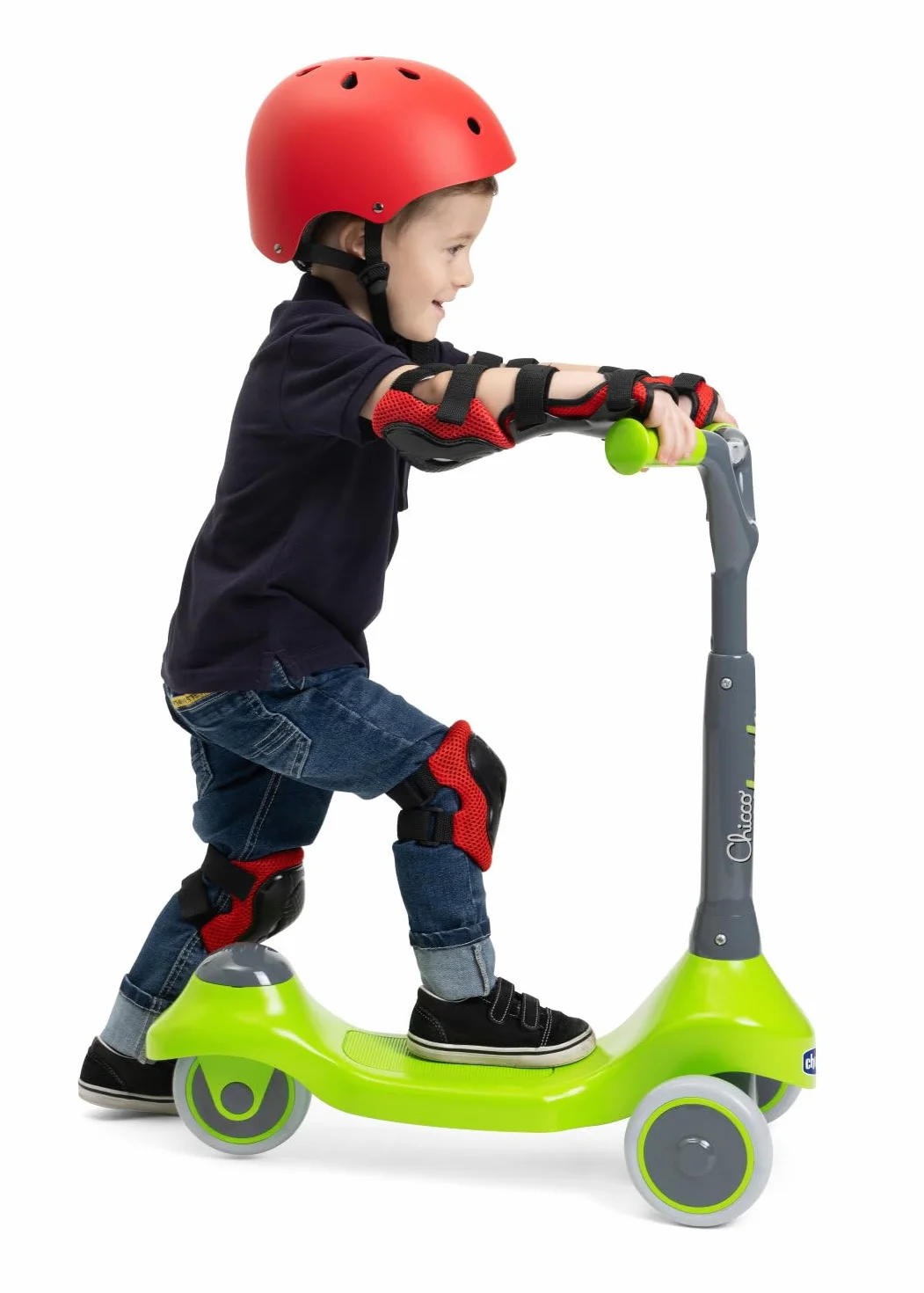 Chicco Hulajnoga dziecięca My First Scooter, rozwojowa hulajnoga dla dzieci, lekka i łatwa do przenoszenia, antypoślizgowa podstawa, 2-4 lata, 3 gumowane koła, maks. 20 kg, pomysł na prezent