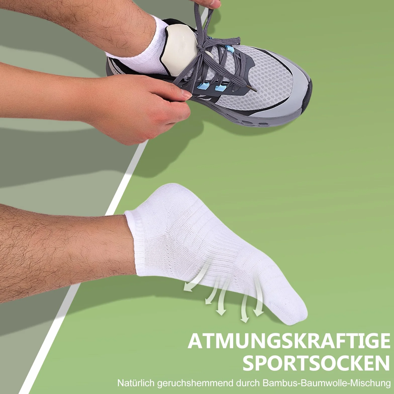 SockWaddles Skarpety Sneaker Damskie i Męskie z Bambusa i Bawełny, 6 Par Oddychające Skarpety Sportowe do Biegania, Krótkie Amortyzowane Skarpety, Stopki
