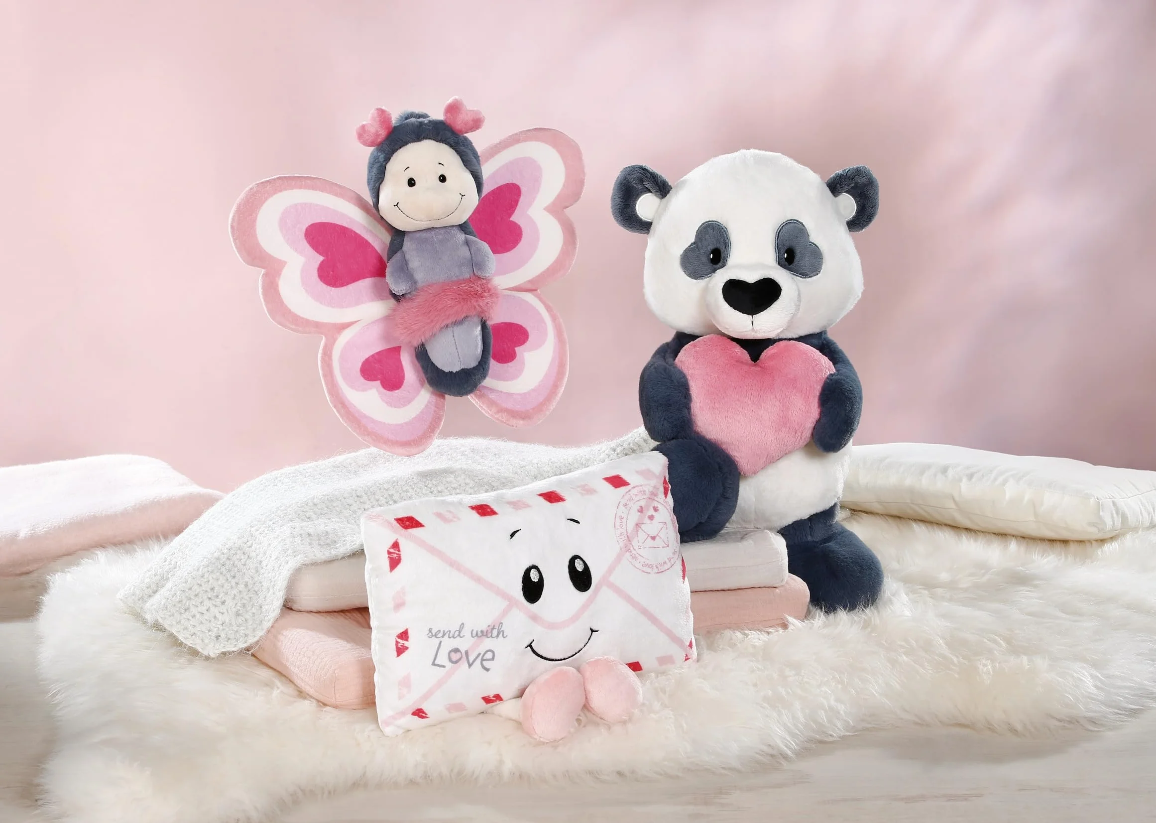 NICI Love 62631 Kula śnieżna z pandą, szklana kula do potrząsania, dekoracja z brokatem, pomysł na prezent dla przyjaciół, 6,5 cm, biała