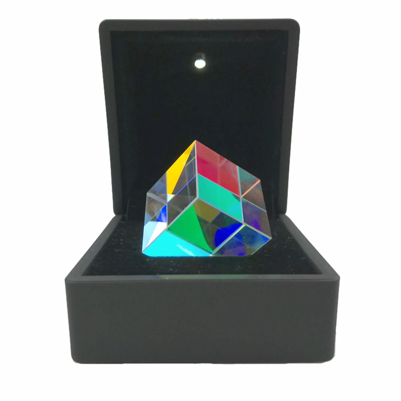 XIAOTENG 2,3 cm kostka pryzmat ze szkła optycznego, pryzmat dichroiczny RGB, eksperyment optyczny, popularna nauka dla dzieci, do nauki i dekorowania kreatywnych prezentów, z pudełkiem do przechowywania