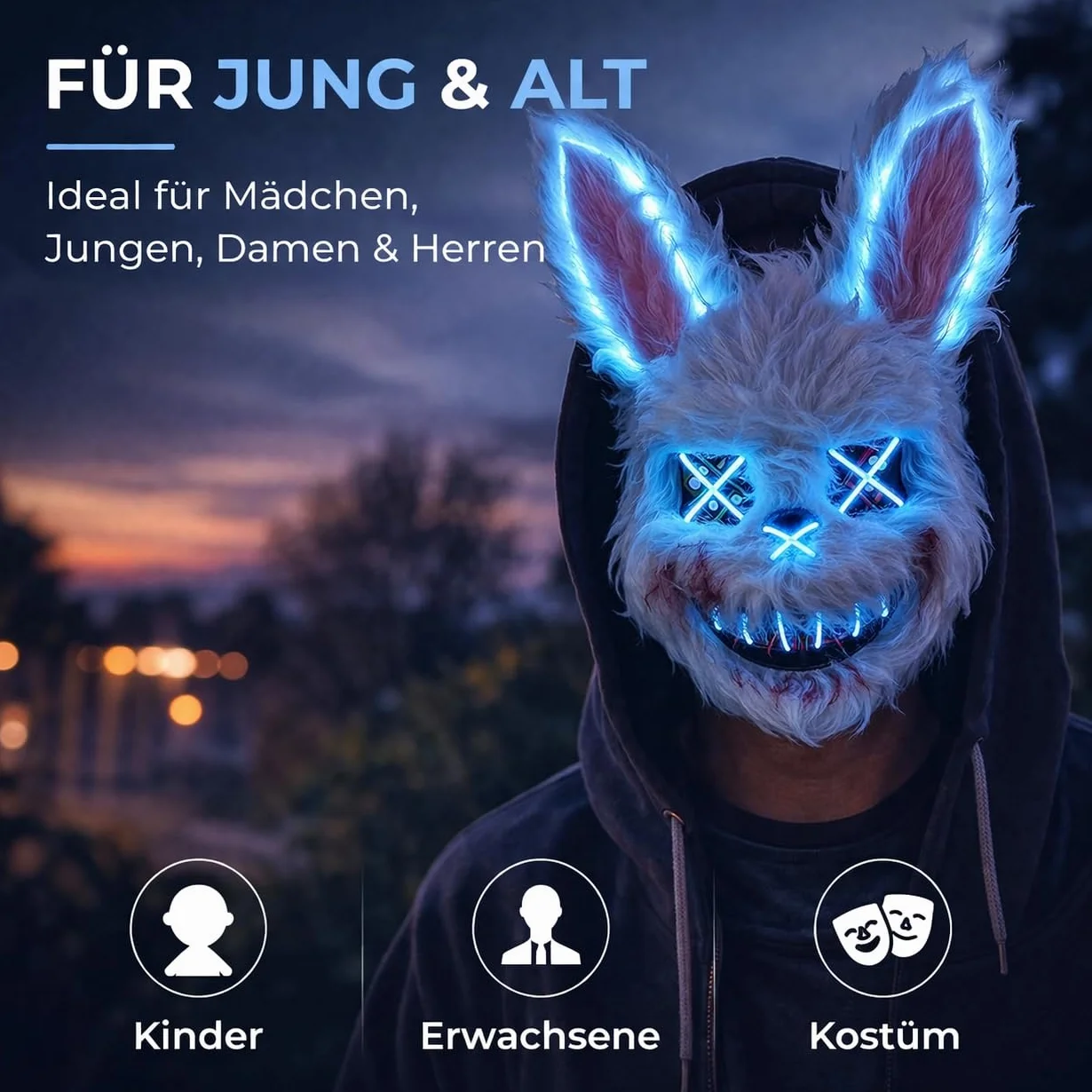 TK Gruppe Timo Klingler Maska Anonymous jako dodatek do kostiumu dla kobiet i mężczyzn, dzieci i dorosłych na Halloween, karnawał i bal maskowy