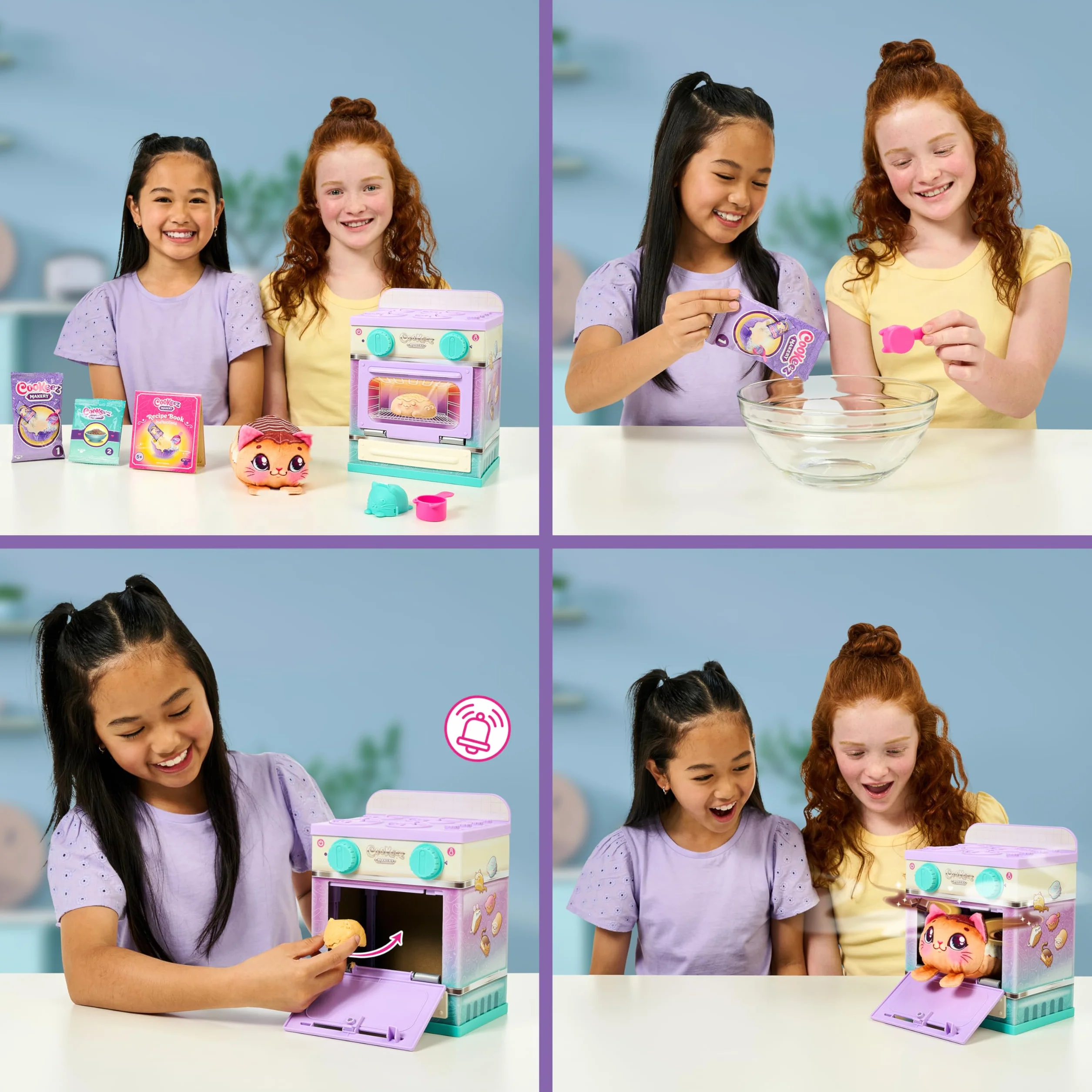 Cookeez Makery Lil' Bakez piekarnik, wymieszaj ciasto i zrób pachnącego zwierzaka niespodziankę w postaci cudownie pachnącej pluszowej zabawki (nieelektronicznej), piecz i zbieraj – style mogą się