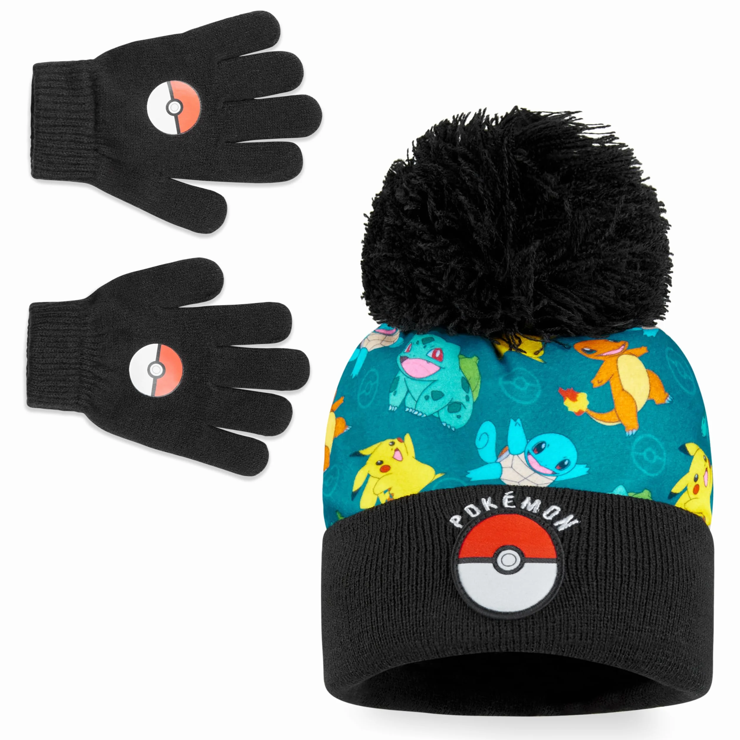 Pokémon Pokemon Aop Beanie i zestaw rękawiczek Jeden Rozmiar Wielobarwność