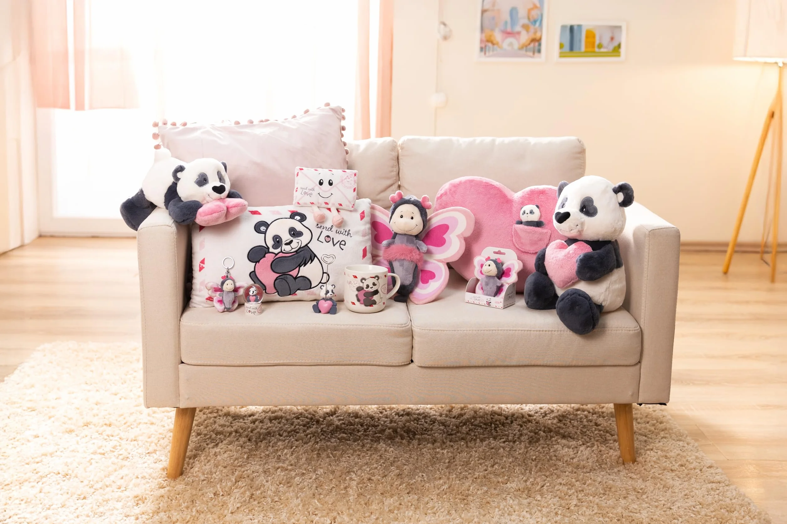 NICI Love 62631 Kula śnieżna z pandą, szklana kula do potrząsania, dekoracja z brokatem, pomysł na prezent dla przyjaciół, 6,5 cm, biała