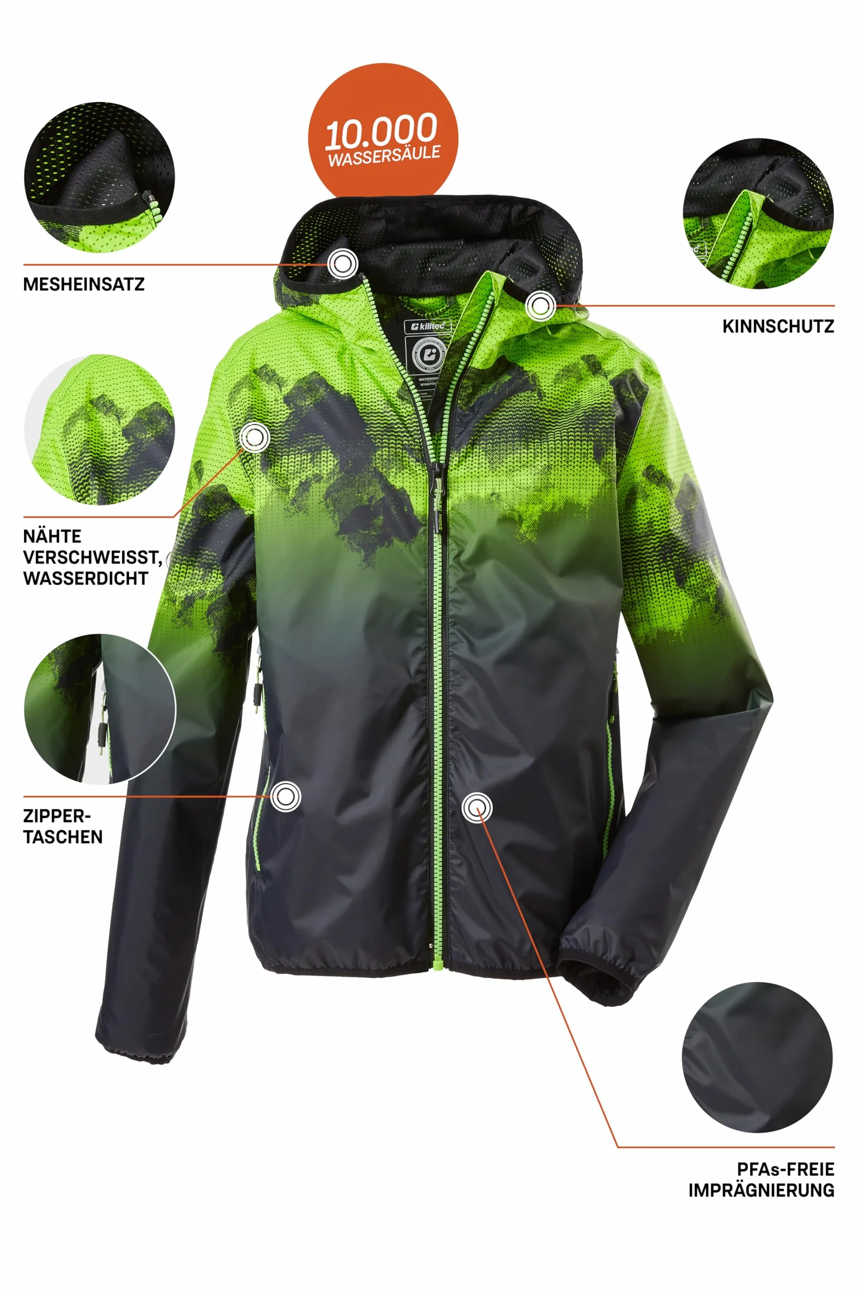 Killtec Funktionsjacke/Regenjacke mit Kapuze, packbar Dziewczynki Lyse Bys Jckt B