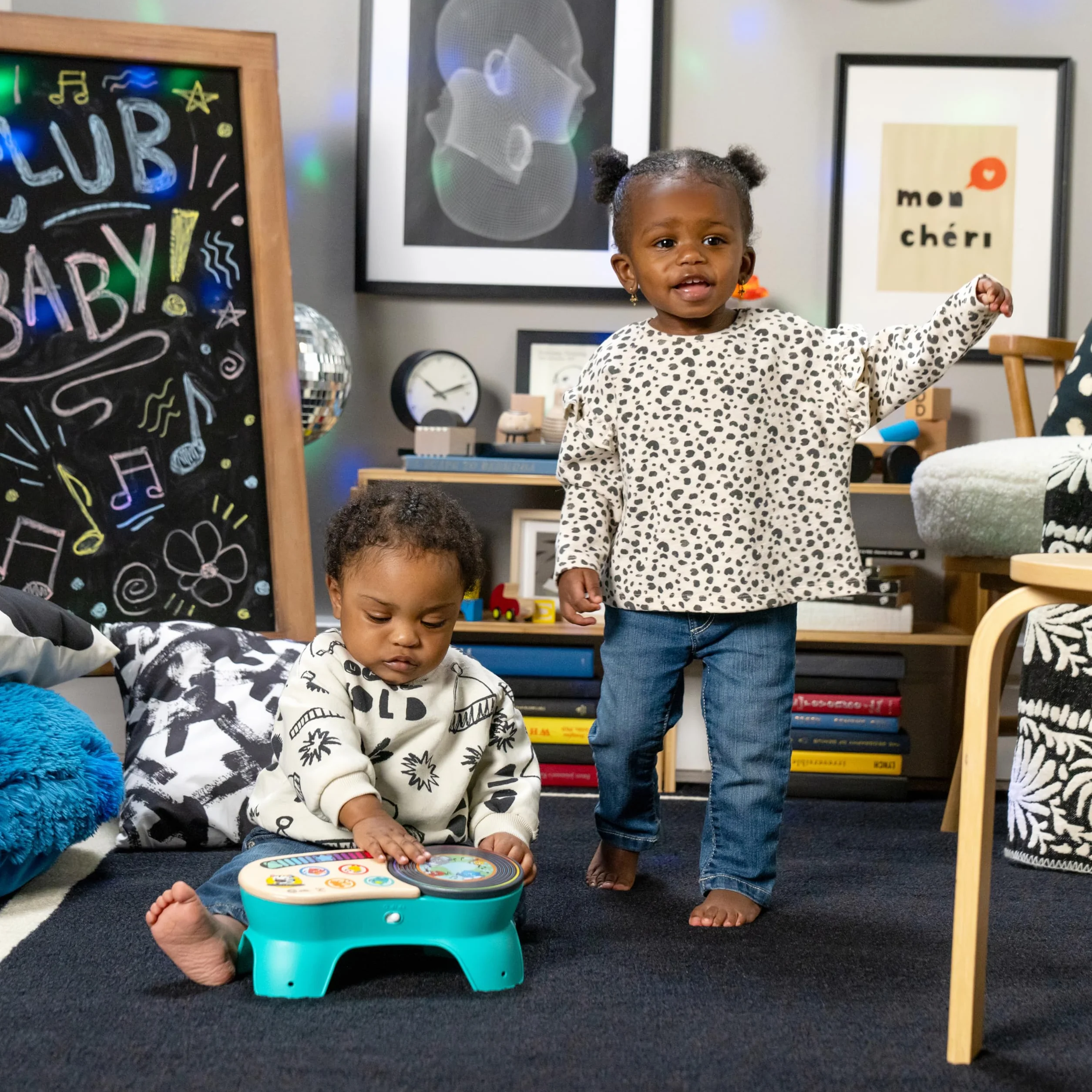 Baby Einstein, Hape DJ Discovery zabawka muzyczna gramofon, dla niemowląt, ponad 50 dźwięków i melodii, reaguje na najlżejszy dotyk, od 6 miesięcy