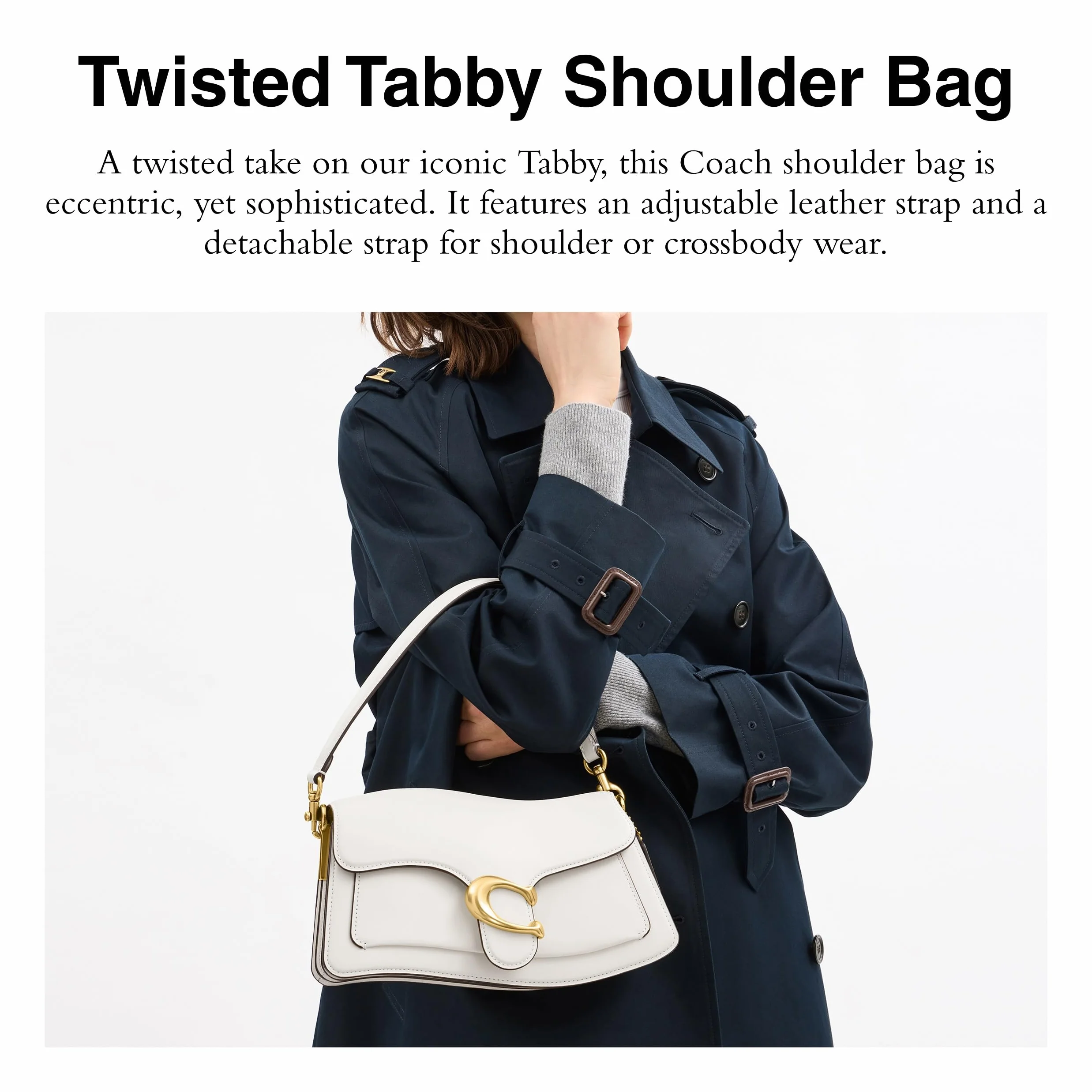 Coach Damska torba na ramię Twisted Tabby Shoulder Bag B4/kreda, B4/kreda, jeden rozmiar